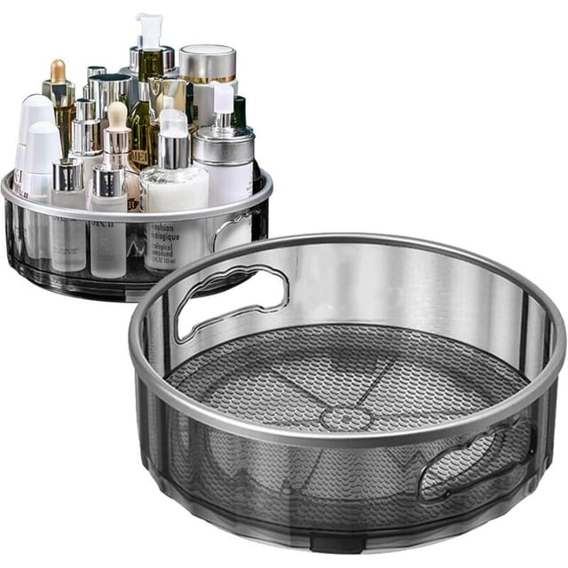 2er-pack Lazy Susan Schrank-organizer, Lazy Susan Drehteller Aus Kunststoff, 9" Und 12" Drehbarer Lazy Susan Gewürzregal-organizer Für Speisekammer, Arbeitsplatte, Grau