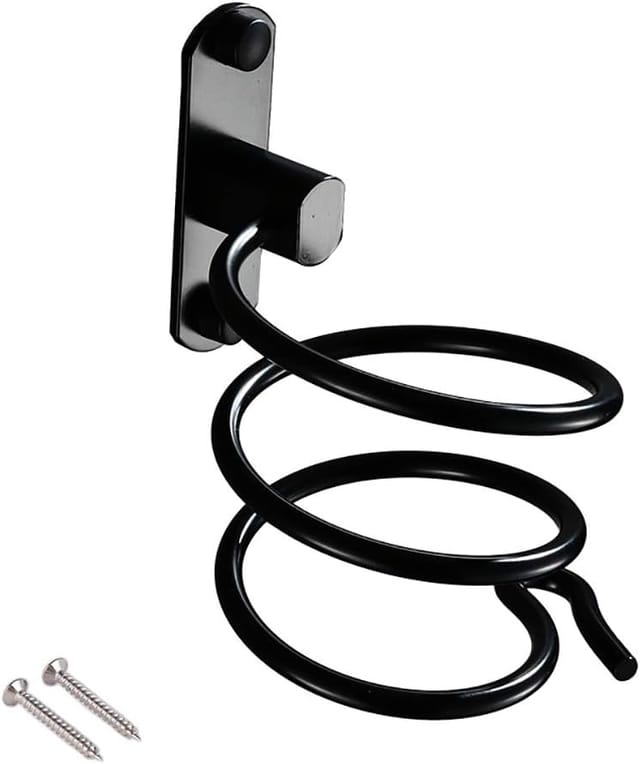 Live House - Haartrocknerhalter Zur Wandmontage – Für Hotel, Badezimmer, Toilette, Friseursalon, Aluminium, Matte Oberfläche, Schwarz, 1 Stück