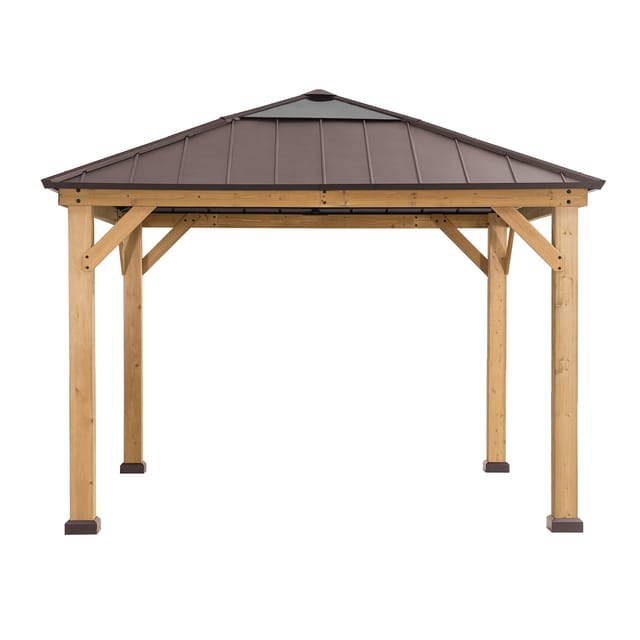 Zedernholz Gazebo Pirin In Braun - 336cm X 336cm