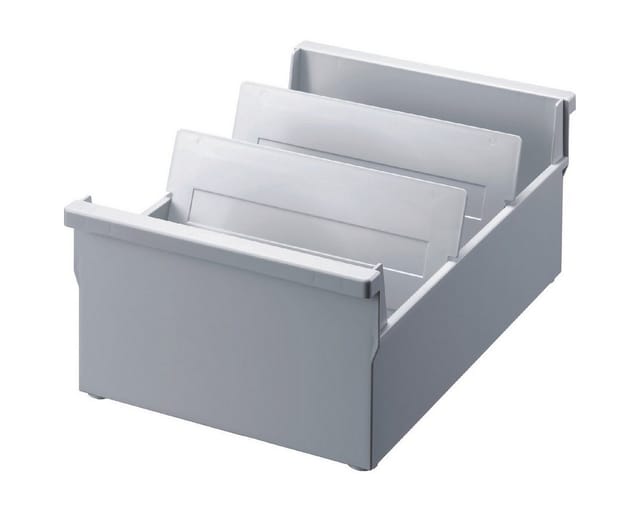 Karteitrog The Admin 22,7 X 14,5 X 35 Cm (b X H X T) Din A5 Quer 1.200 Karten Polystyrol Lichtgrau 2 Stützplatten
