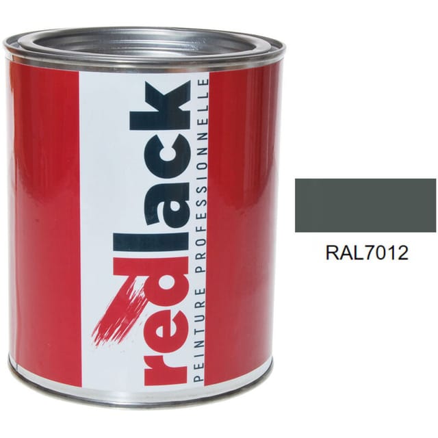 Dose 1l Lack Mehrzweckfarbe – Ral 7012 – Basaltgrau – Seidenmatt – Für Verschiedene Oberflächen – Redlack