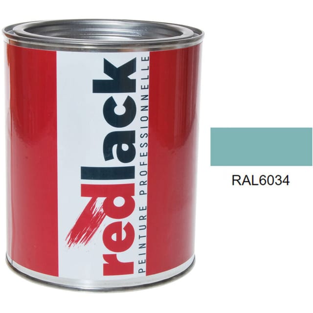 Dose 1l Lack Mehrzweckfarbe – Ral 6034 – Pastelltürkis – Seidenmatt – Für Verschiedene Oberflächen – Redlack