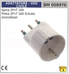 Zwischenstecker 2-polig + Erde 16a Schuko-steckdose (einphasig)