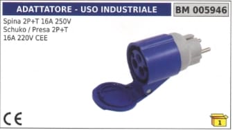 Industrie-zwischenstecker 2-polig+erde 16a 250v Schuko/steckdose 2-polig+erde 16a