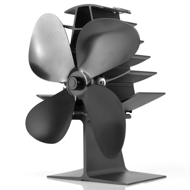 Kaminventilator In Weihnachtsbaumform, 4-blatt-ofenventilator Für Kamine, Schnellstart, Extrem Leise Heißluftzirkulation, Energiesparend