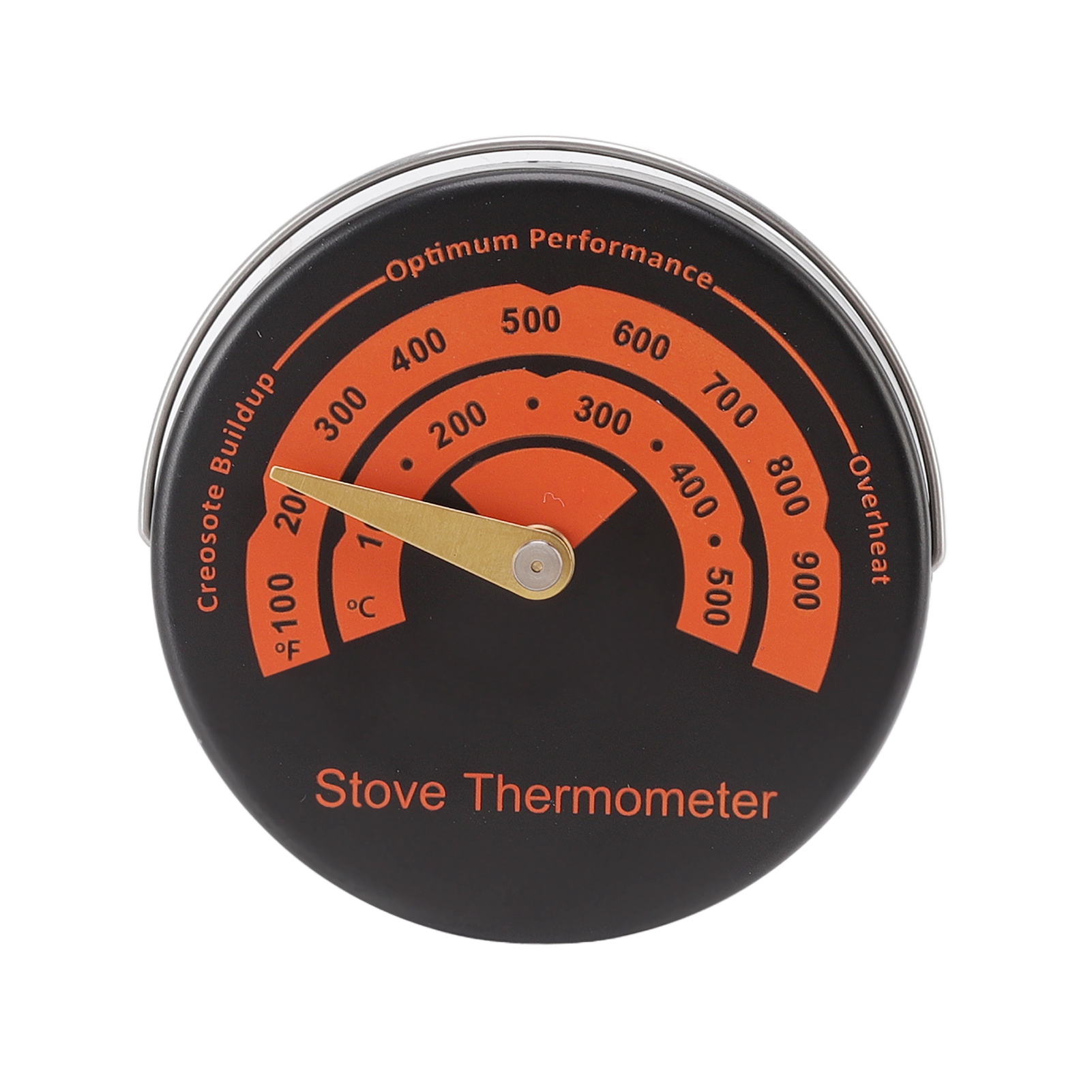 Großflächiges Bimetall-magnetthermometer Für Kaminzüge Und Hauswände