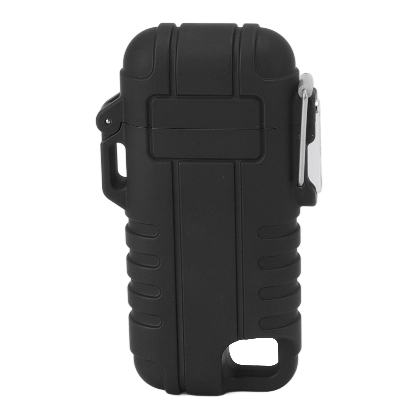 Wasserdichtes, Flammenloses, Per Usb Aufladbares Doppelbogenfeuerzeug, Windfest, Schwarz, Mit Aufhängeöse Für Camping