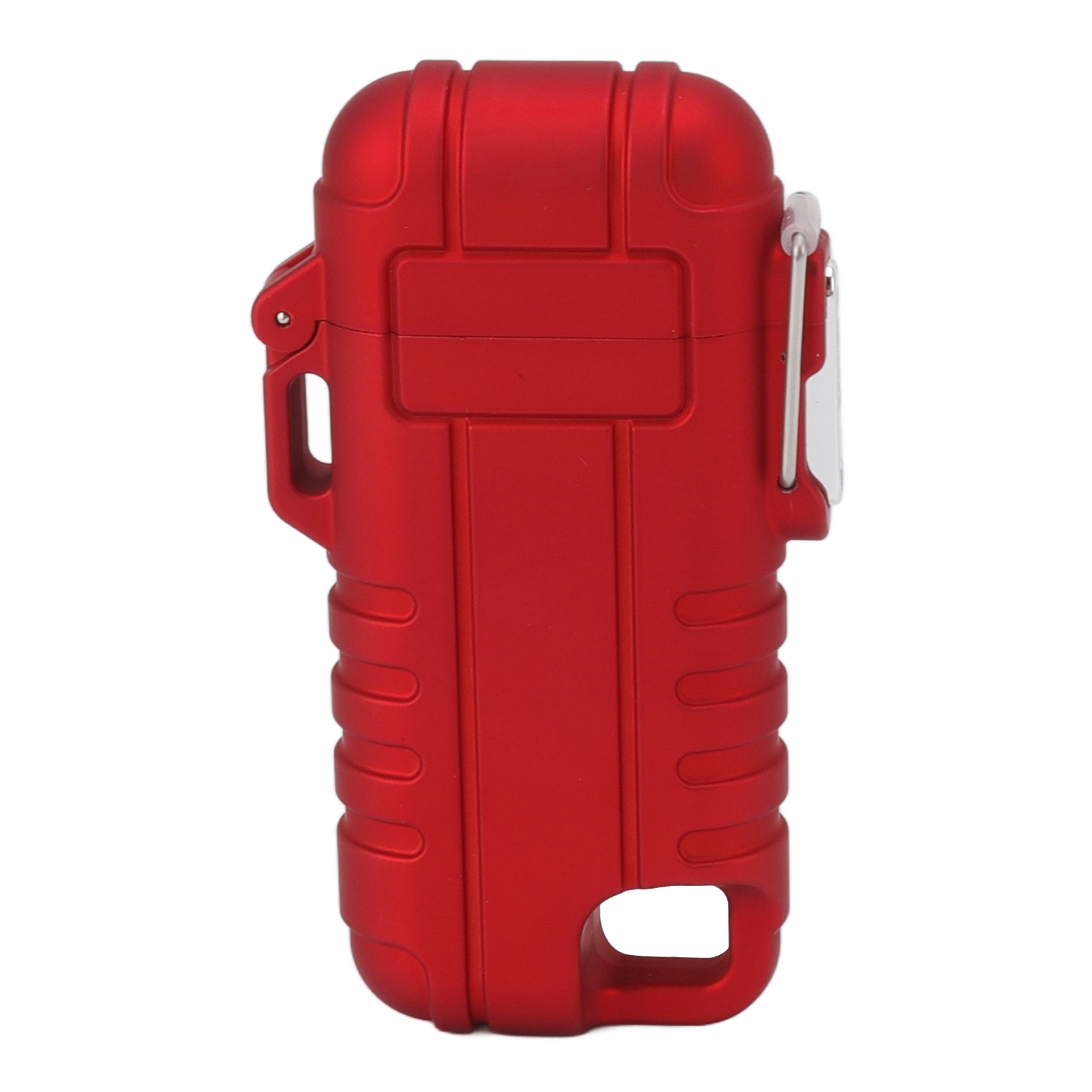 Wasserdichtes, Flammenloses, Doppelbogenförmiges, Windfestes, Usb-aufladbares Feuerzeug Mit Aufhängeöse Für Camping, Rot
