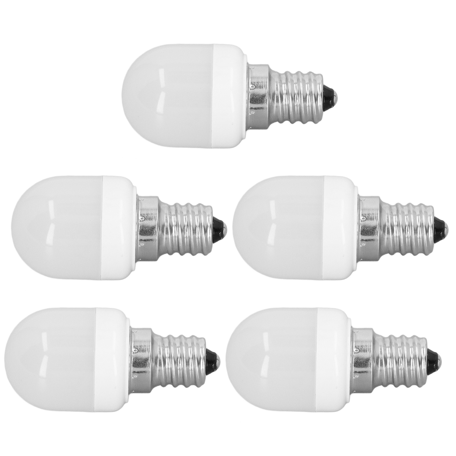 Led-lampen Mit E12-schraubfassung, 1,5 W, 75 Lumen, Warmweißes Licht (6000 K), 220 V Wechselstrom, Für Schreibtischlampen, Deckenleuchten, Ventilatoren Und Wandleuchten, 5er-packung