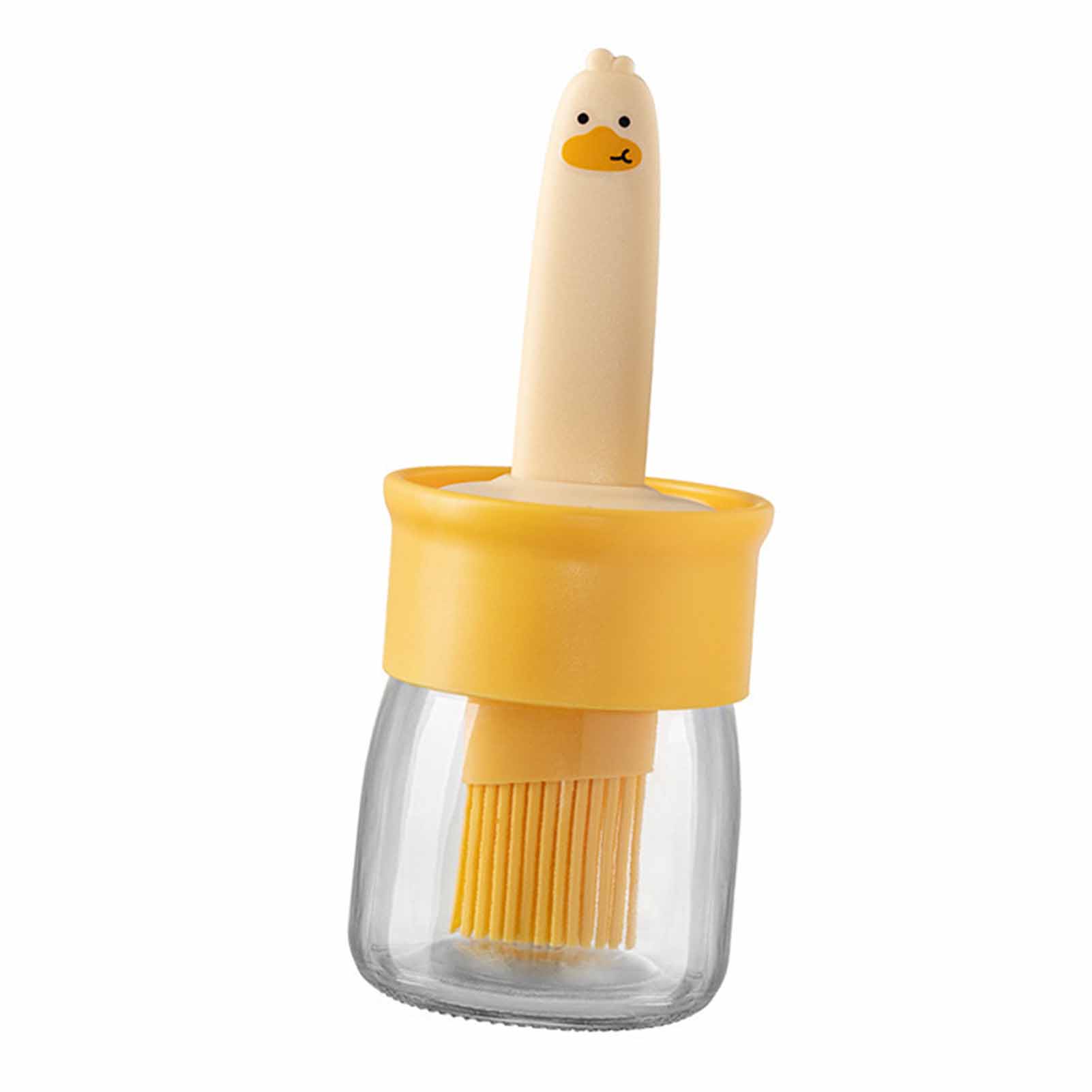 Ölflasche Mit Silikonpinsel, Ölspender Zum Kochen, Backen, Konditoren Und Grillen – Orange