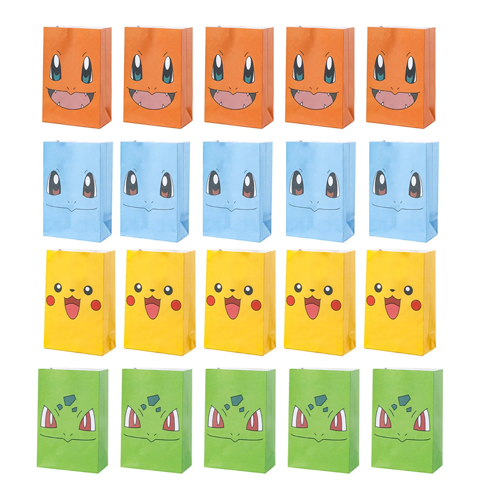 20 Tierförmige Geschenktüten Aus Farbigem Kraftpapier, Für Süßigkeiten Und Bonbons Für Kinder, Gelb, Blau, Grün Und Orange.