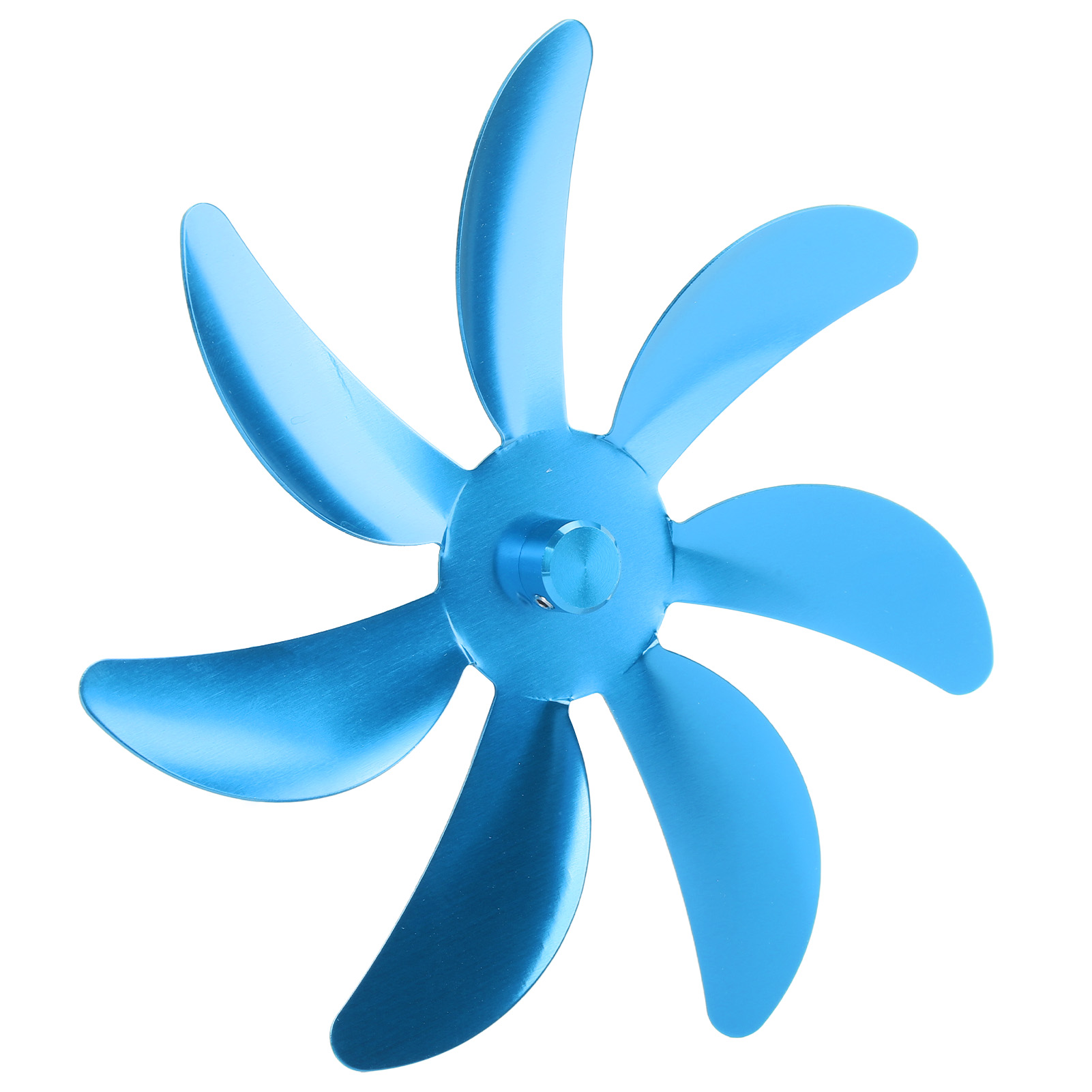 Ofenlüfter, Flügel Aus Aluminiumlegierung, 7 Flügel, Einfache Montage, Universeller Ersatzflügel Für Kaminlüfter, Blau