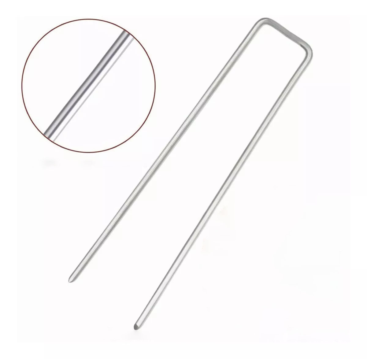 Packung Mit 50 U-förmigen Rasennägeln, Verzinkter Stahl, Rostbeständig, Gartenpfähle Zur Befestigung Von Zäunen Und Unkrautvlies