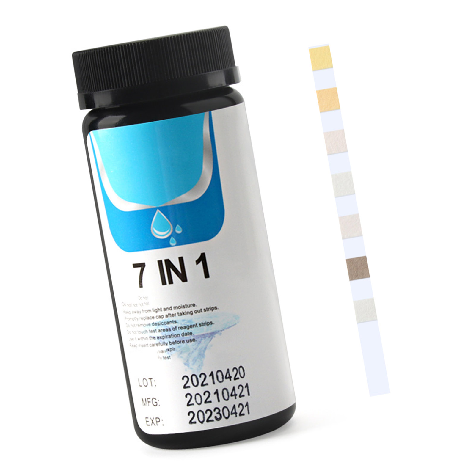 7-in-1 Ph-teststreifen Für Aquarien Und Schwimmbäder: Gesamtalkalität, Nitrit, Freies Chlor, Gesamtchlor, Gesamthärte, Brom, Säure-base-analysepapier Für Wasser, Präzises Messset.