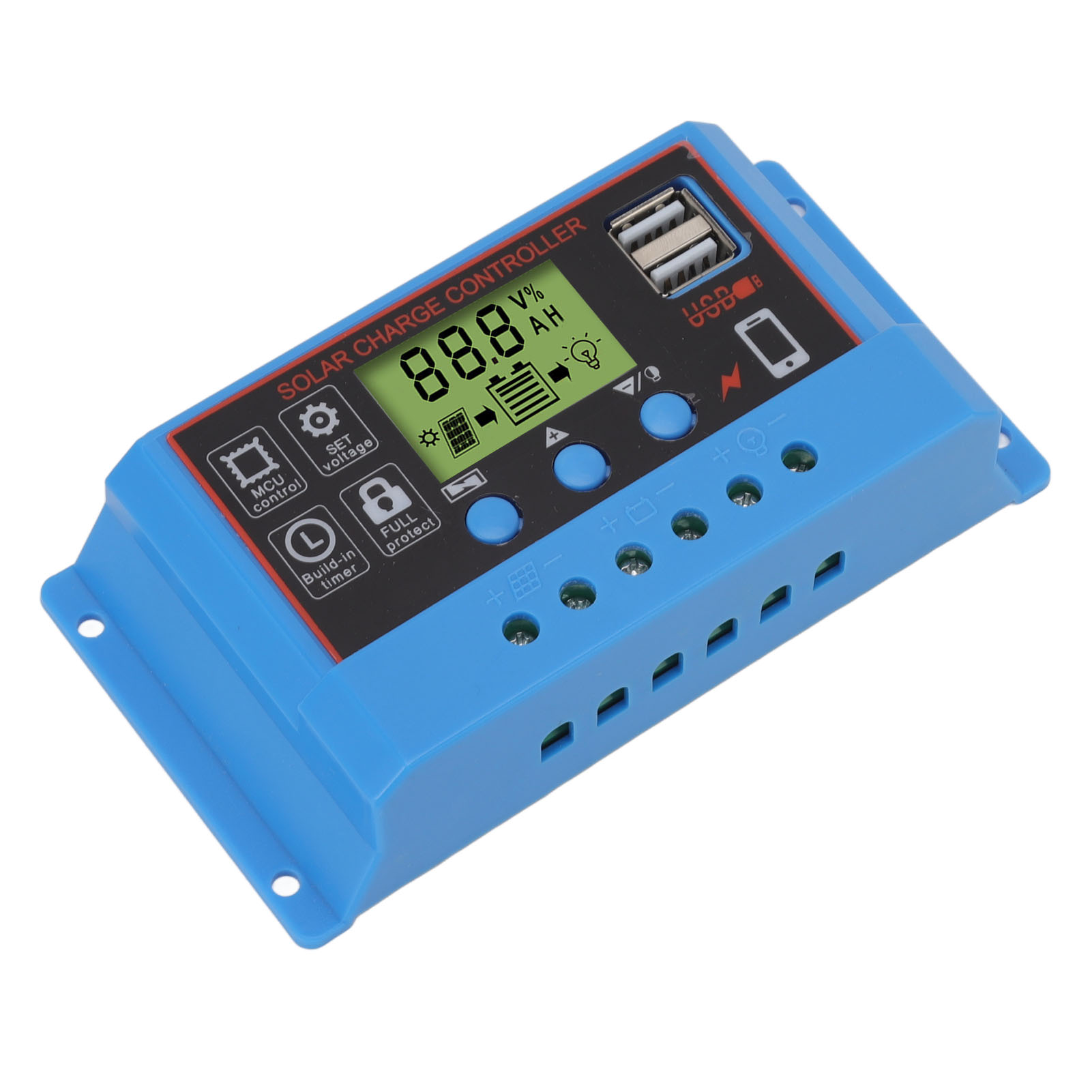 30a 12v/24v Solar-laderegler Mit Lcd-bildschirm, Solarmodulregler Für Ampeln Und Werbetafeln