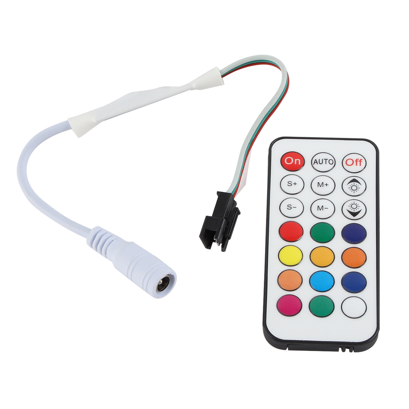 Mini-funkfernbedienung Wc2811 2812b 21 Tasten, Vollständiger Rgb-led-dimmer, Helligkeits- Und Effektanpassung, 2812b 2811 Controller, Vollfarbe, Für Led-streifen.