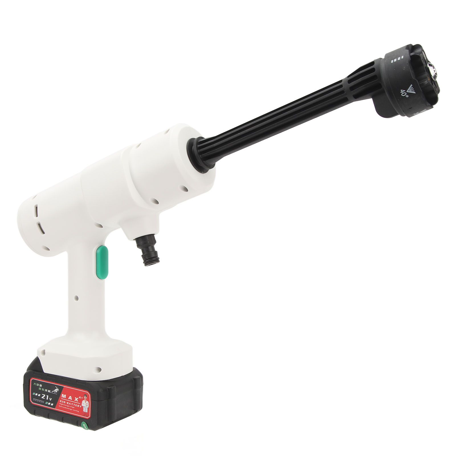 6-in-1 Akku-hochdruckreiniger Mit Sprühdüsen, 100–240 V Eu-stecker, 12000 Mah Akku, 2,4 Mpa, Tragbar Für Zäune Und Gärten, Weiß