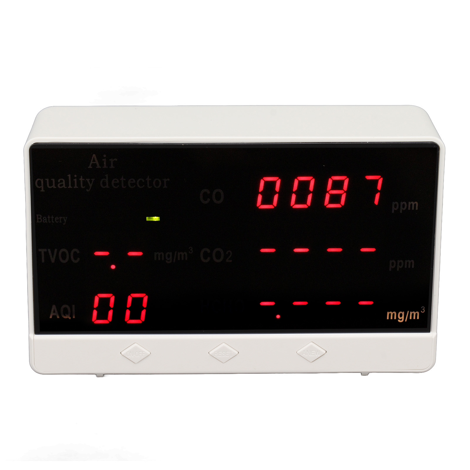 5v-luftqualitätsmessgerät Mit Großem Farbdisplay, Schadstoffmessgerät Für Innenräume Zur Messung Von Co, Co2, Hcho, Tvoc Und Anderen Gasen