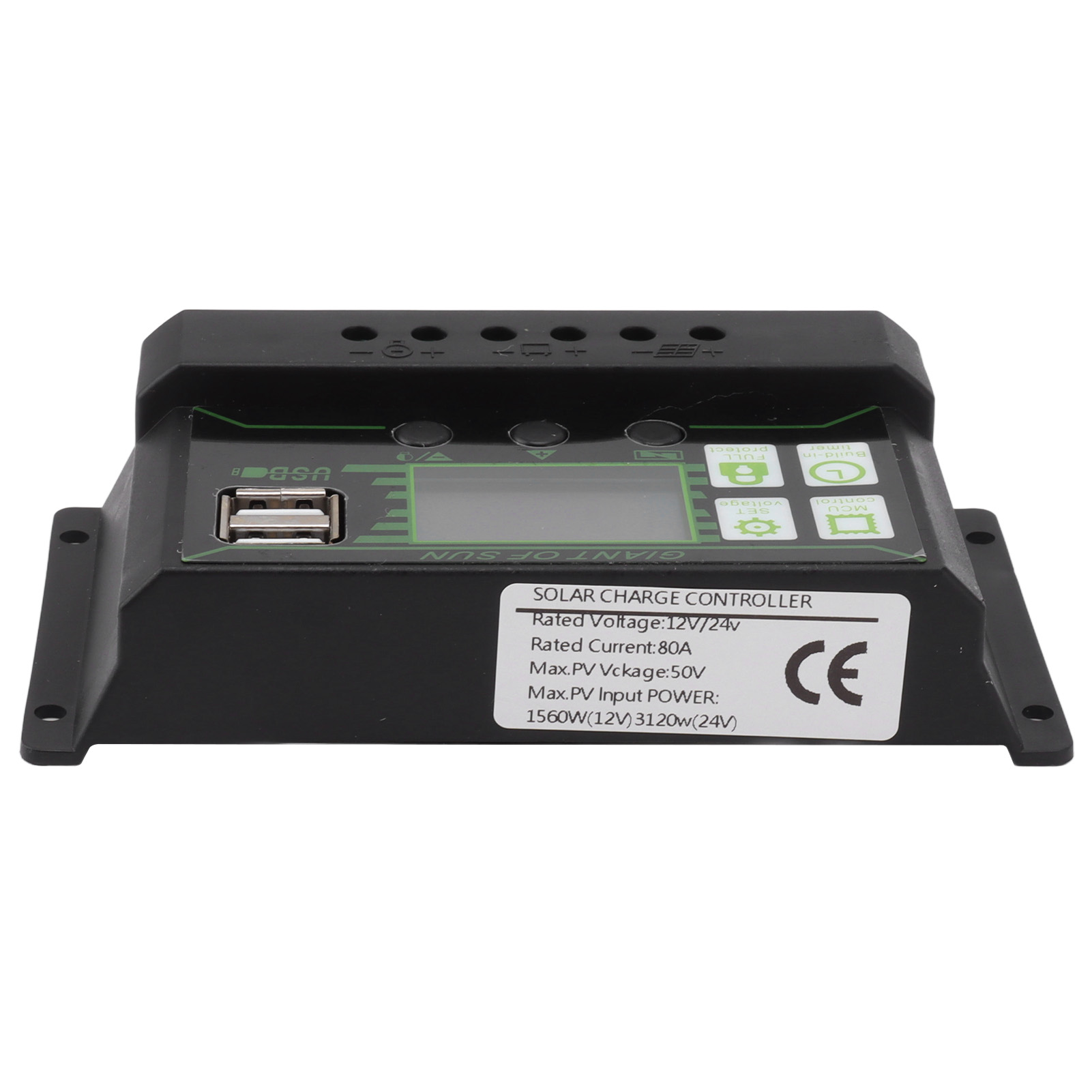 80a Pwm-solarladeregler Mit Lcd-bildschirm, Zwei Usb-anschlüssen, 5v Abs, Solarmodul-laderegler Für Photovoltaikanlagen