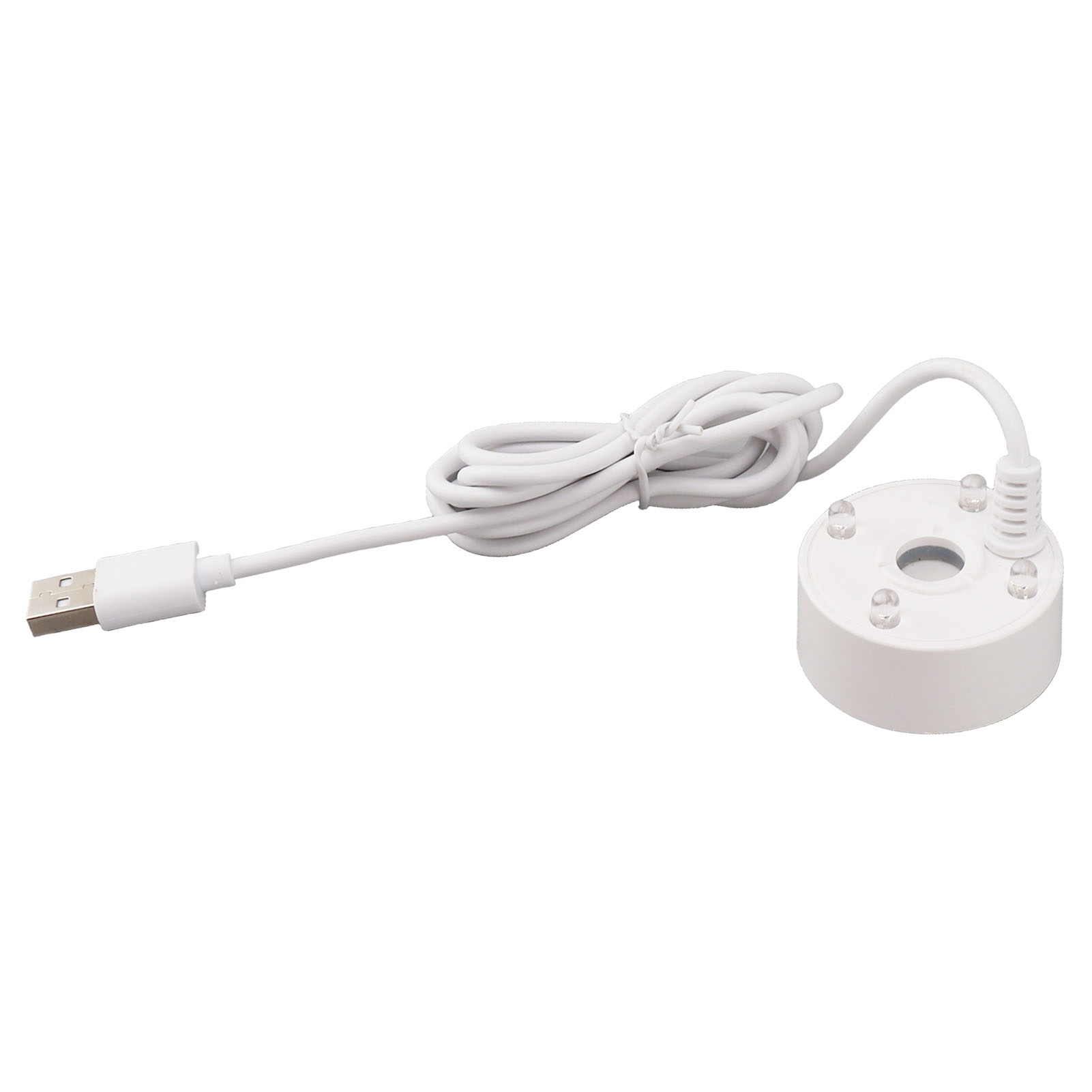 5v Usb-sprühgerät Mit Mehrfarbigen Leds, Ultraschall-springbrunnenzerstäuber Für Teiche, Steingärten, Aquarien, Waschbecken, Weiß