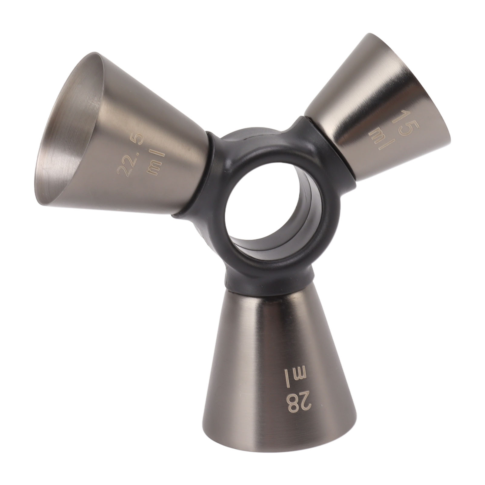 Dreifacher Messbecher Mit Stäben, Edelstahl 304, Ergonomisches Messwerkzeug Für Cocktails Und Weine, Schwarz, 1 Stück
