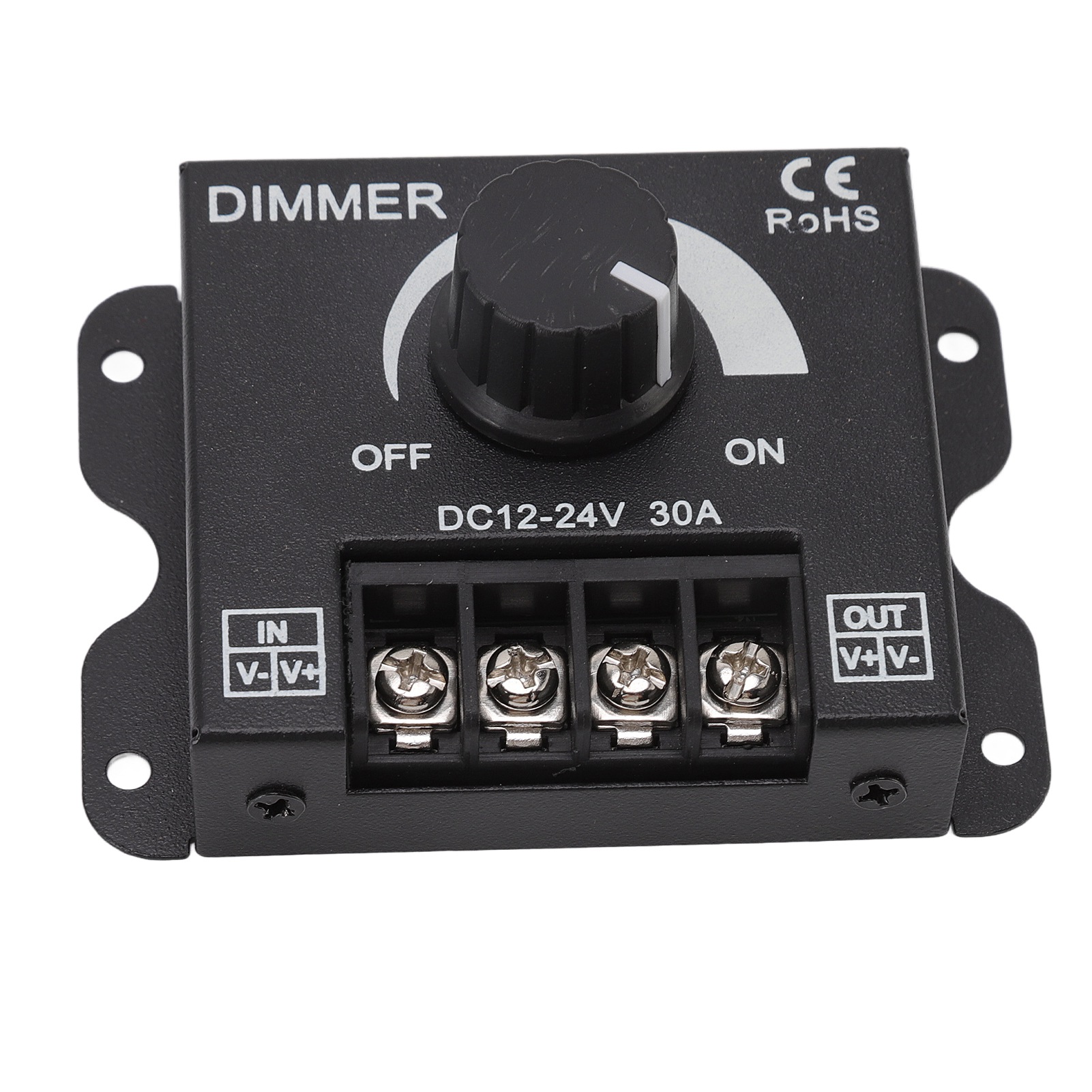 Einkanaliger Pwm-led-dimmer Mit Stufenloser Dimmung Für 5050- Und 3528-monochrom-led-streifen, Dc 12–24 V, 30 A