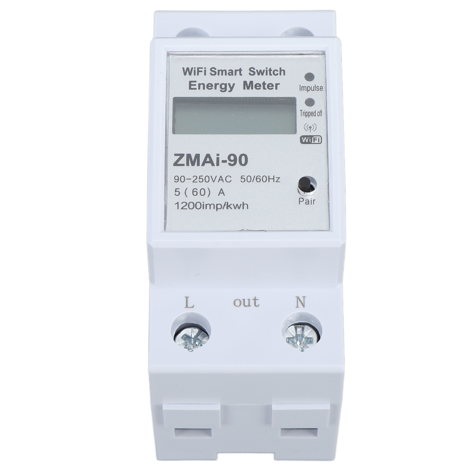 Einphasiger Wlan-stromzähler, Fernsteuer-messschalter, Energiemonitoring-anwendung, 110–230 V