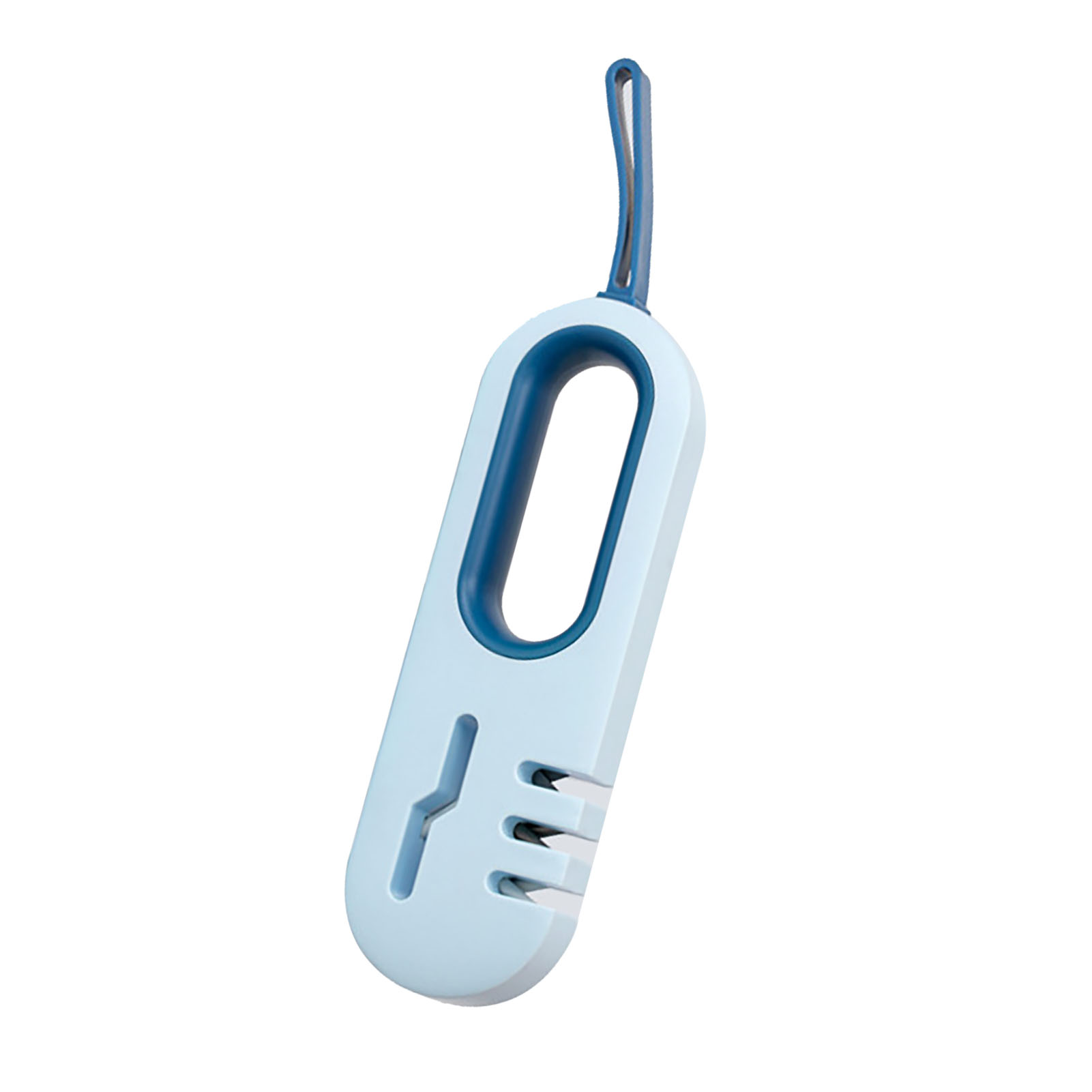 4-in-1-messerschärfer Mit Rutschfester Oberfläche, Kraftsparendes Handwerkzeug Für Messer Und Scheren, Mit Hakenband, Blau