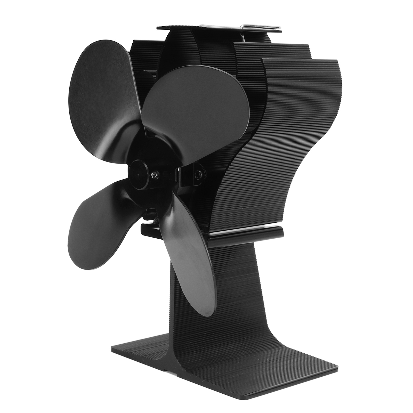 4-flügeliger, Selbststartender, Hitzebeständiger Ventilator Für Holzöfen, Lt375, Schwarz, 152 Mm Durchmesser