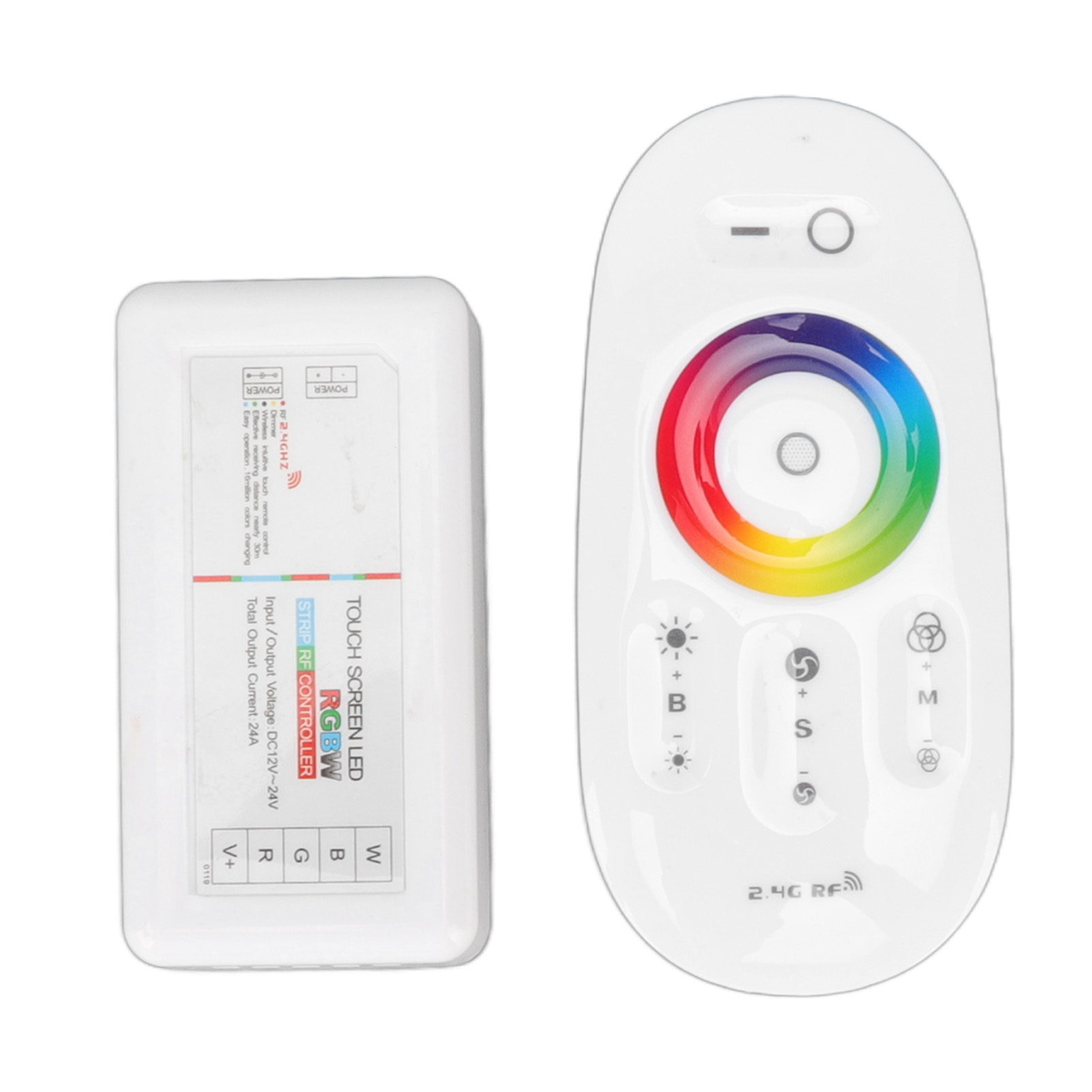 2,4-ghz-funk-touch-steuerung, 7 Farben Rgb-weiß-led-streifen-dimmer-controller, Dc 12–24 V