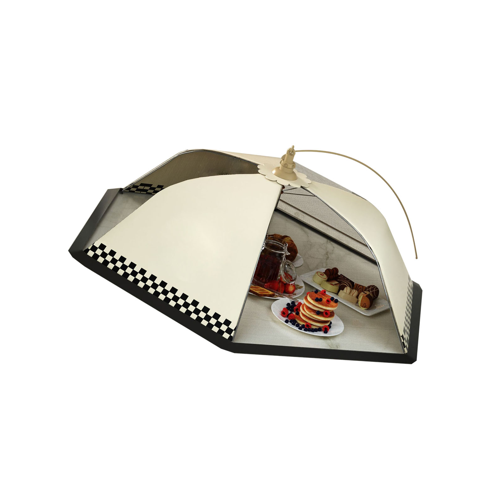 Faltbare Und Wiederverwendbare Lebensmittelabdeckung Aus Netzgewebe, Insektendichtes Zelt Für Sommer, Zuhause, Camping, Picknicks, Karomuster