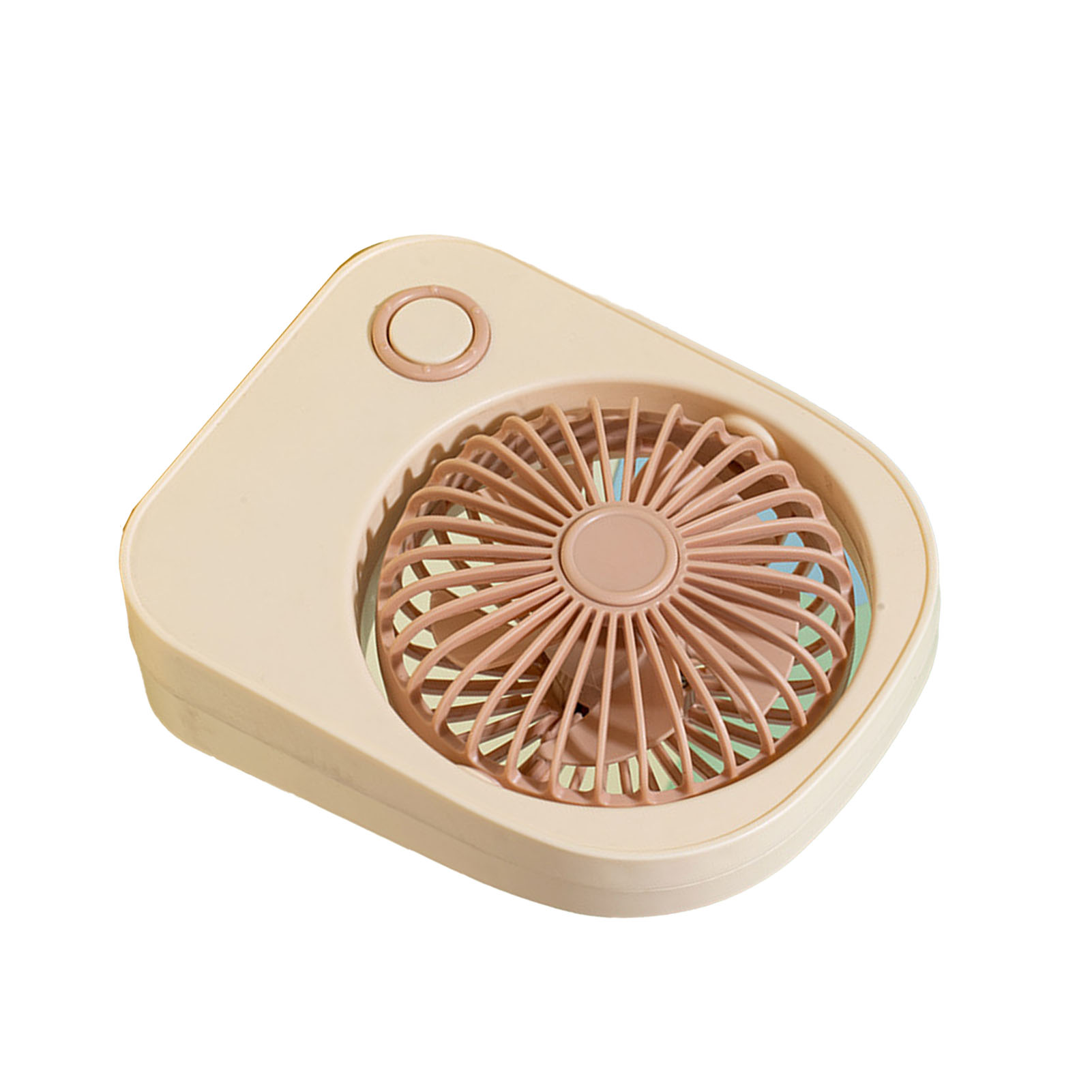 Kleiner, Tragbarer Tischventilator, 115° Verstellbare Windrichtung, Niedlicher Mini-ventilator Für Schüler, Beige