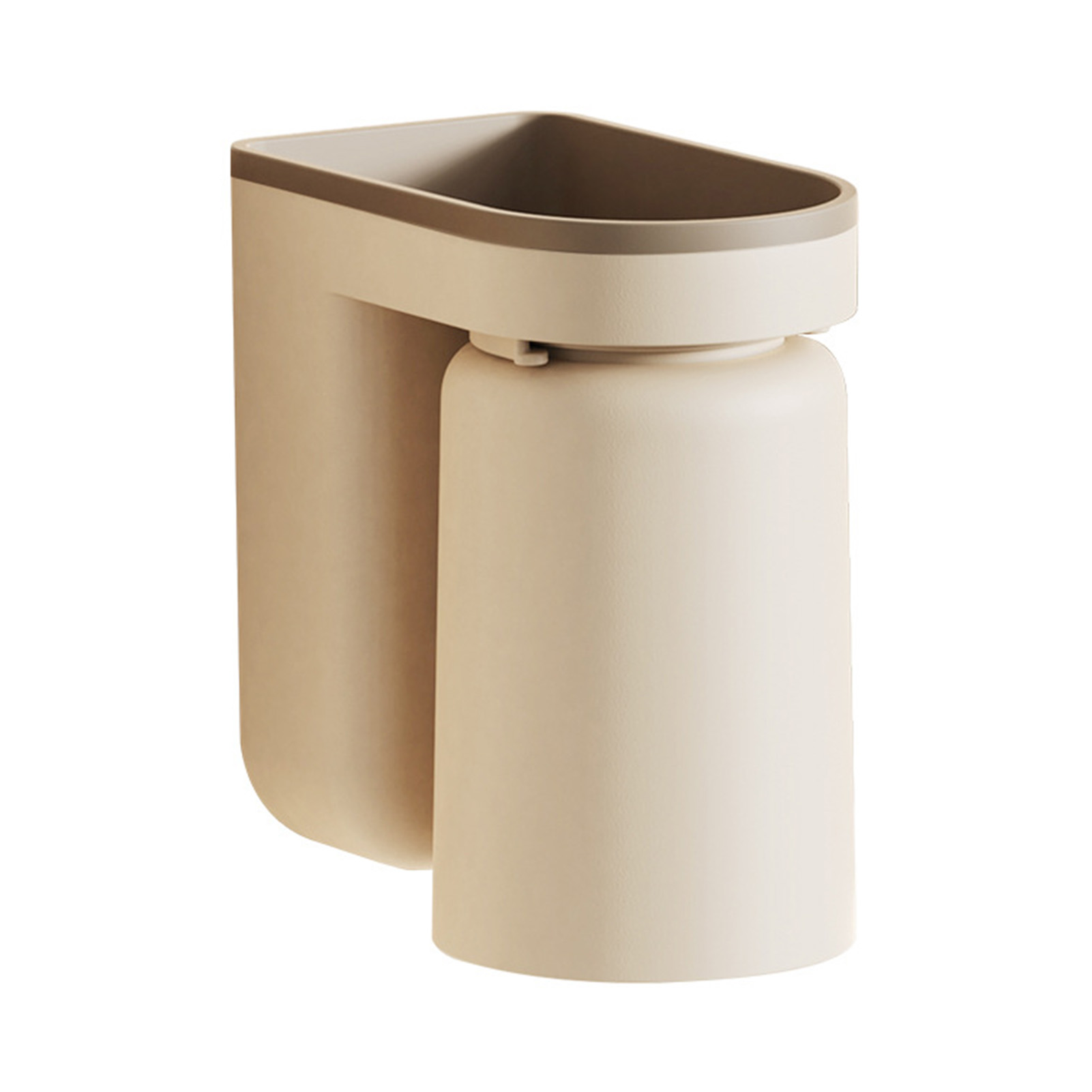 Wandmontierter Zahnbürstenhalter Mit Abtropfschale, Klebemontage Ohne Bohren, 2er-set, Beige Badezimmer