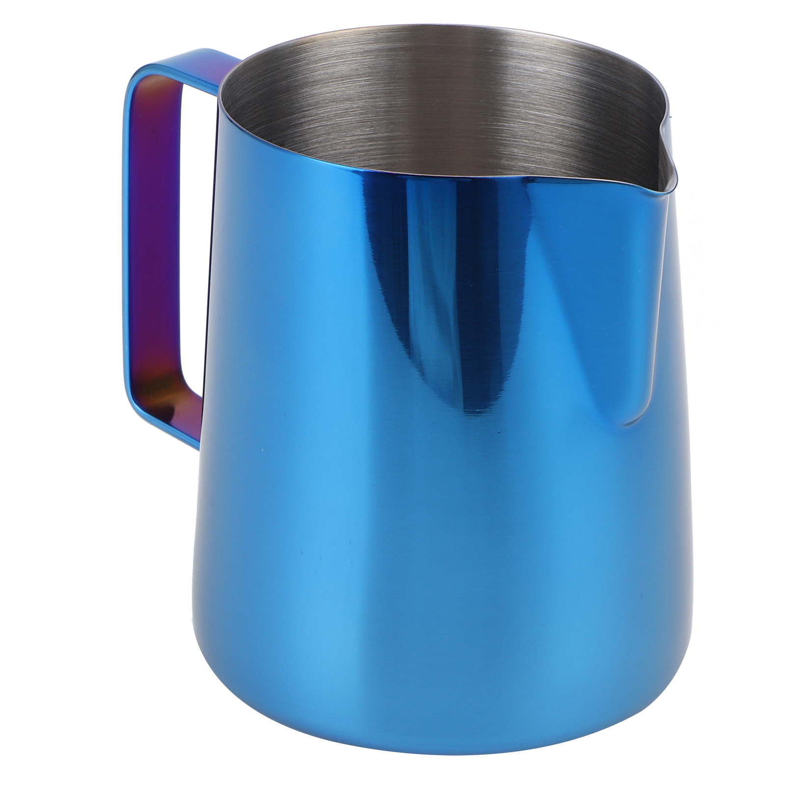 Künstlerische Kaffeekanne Für Latte Macchiato, Milchaufschäumbecher, Zubehör Für Die Kaffeezubereitung (waage Nicht Enthalten), 350 Ml, Blau