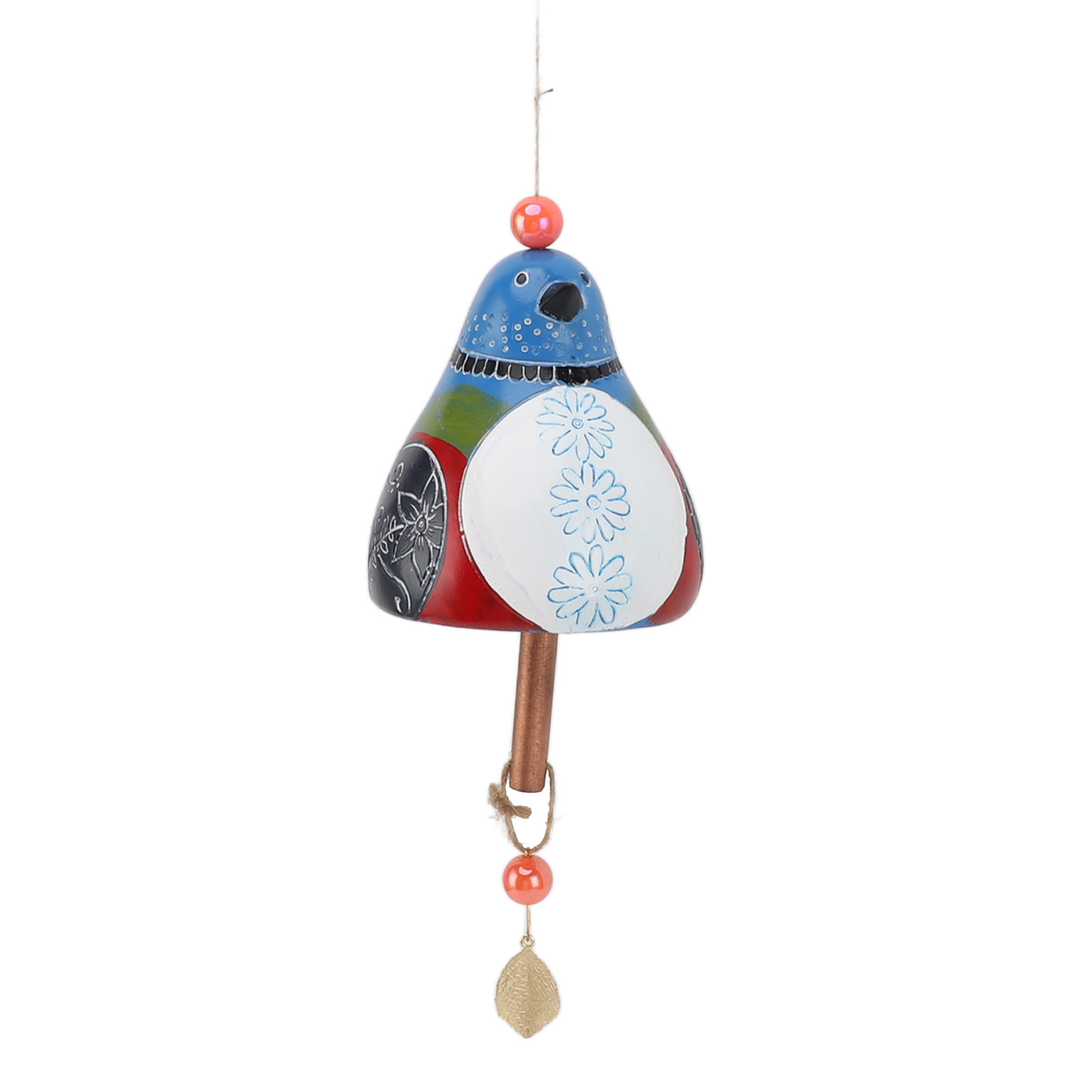 Handbemaltes Windspiel Aus Kunstharz Und Holz, Angenehme Melodie, Zum Aufhängen, Für Tür, Garten Oder Terrasse, Blau