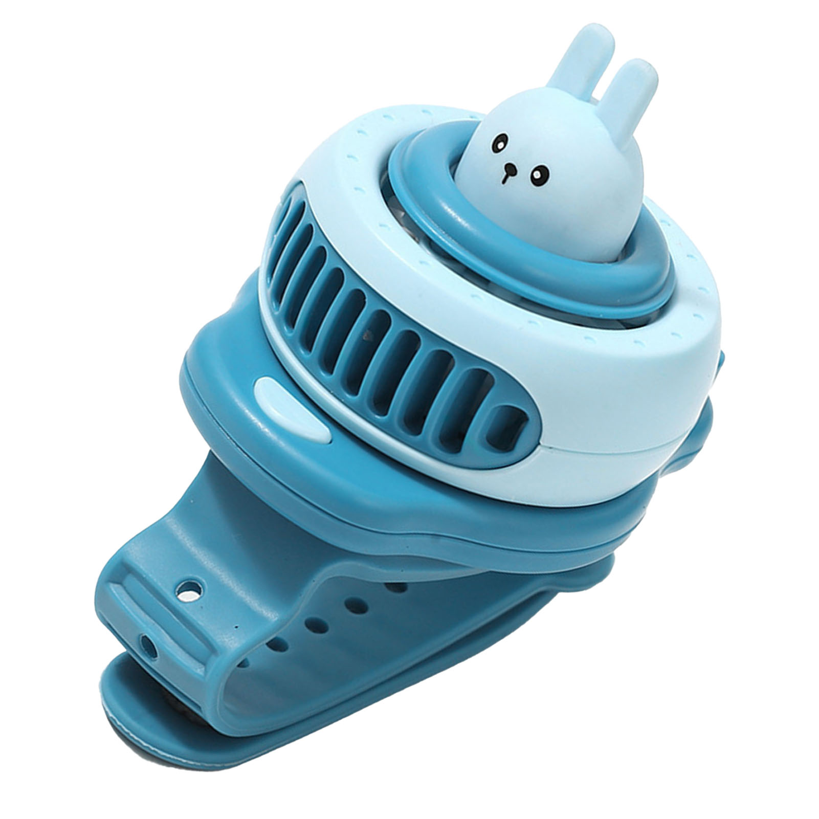 Innovativer Kinderuhr-ventilator, Cartoon-design, Usb-anschluss, Tragbar, Klein, Mini, Mit Armband, Blau