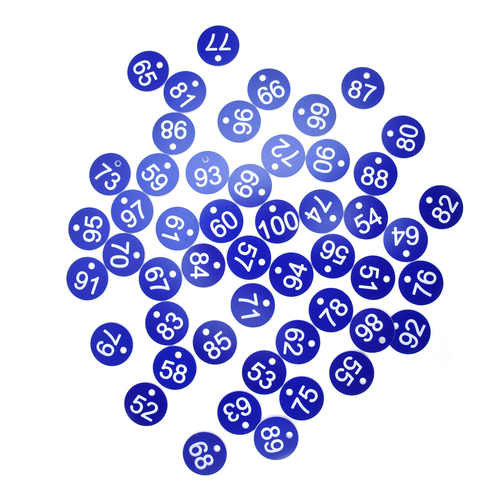 50 Nummerierte (51-100) Blaue Etiketten Für Nutztiere (rinder, Bienenzucht, Fortpflanzung).