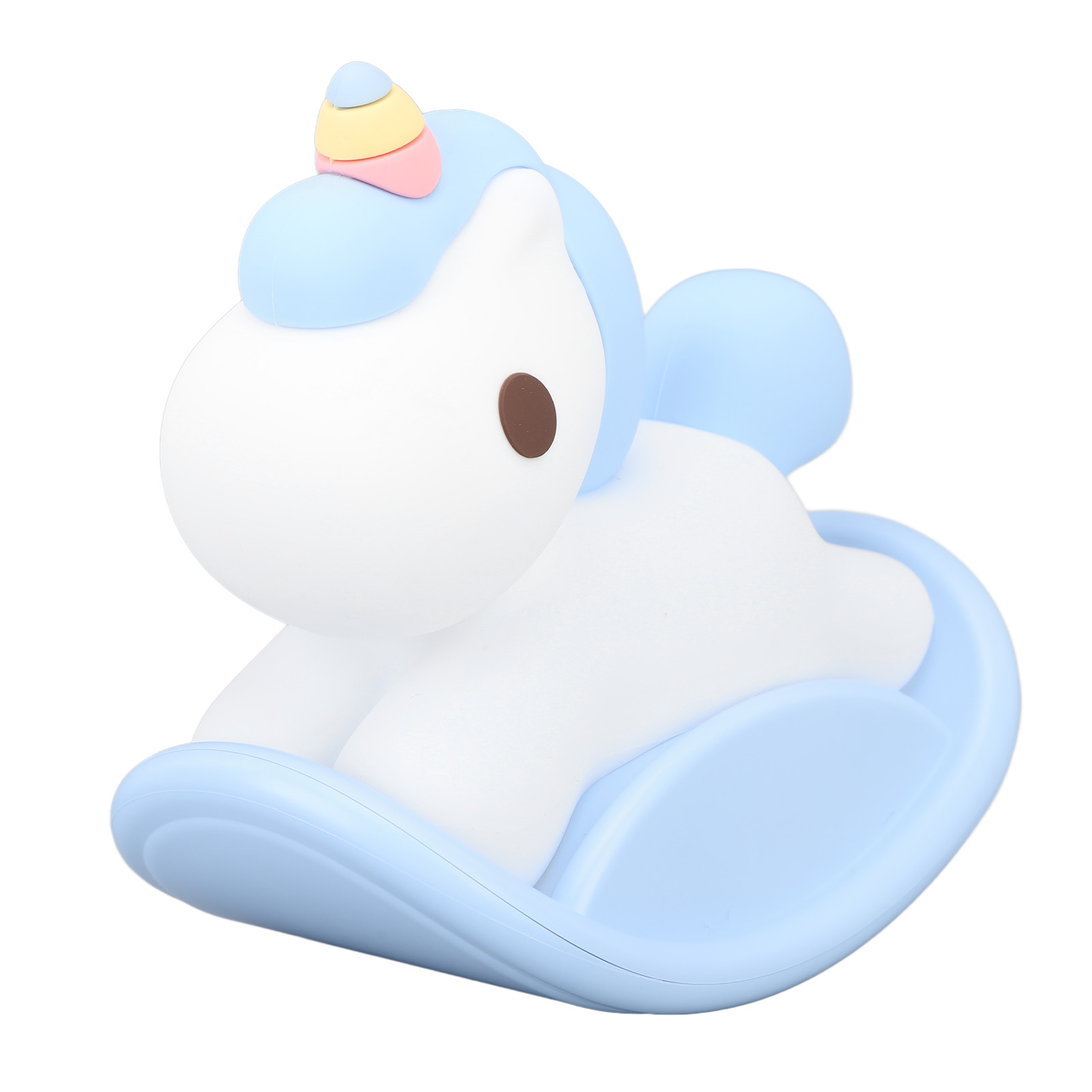 Silikon-led-nachtlicht Für Kinder, Usb-aufladbar, Niedliches Pferde-design Mit Timer, Blau, Ideal Fürs Babyzimmer.
