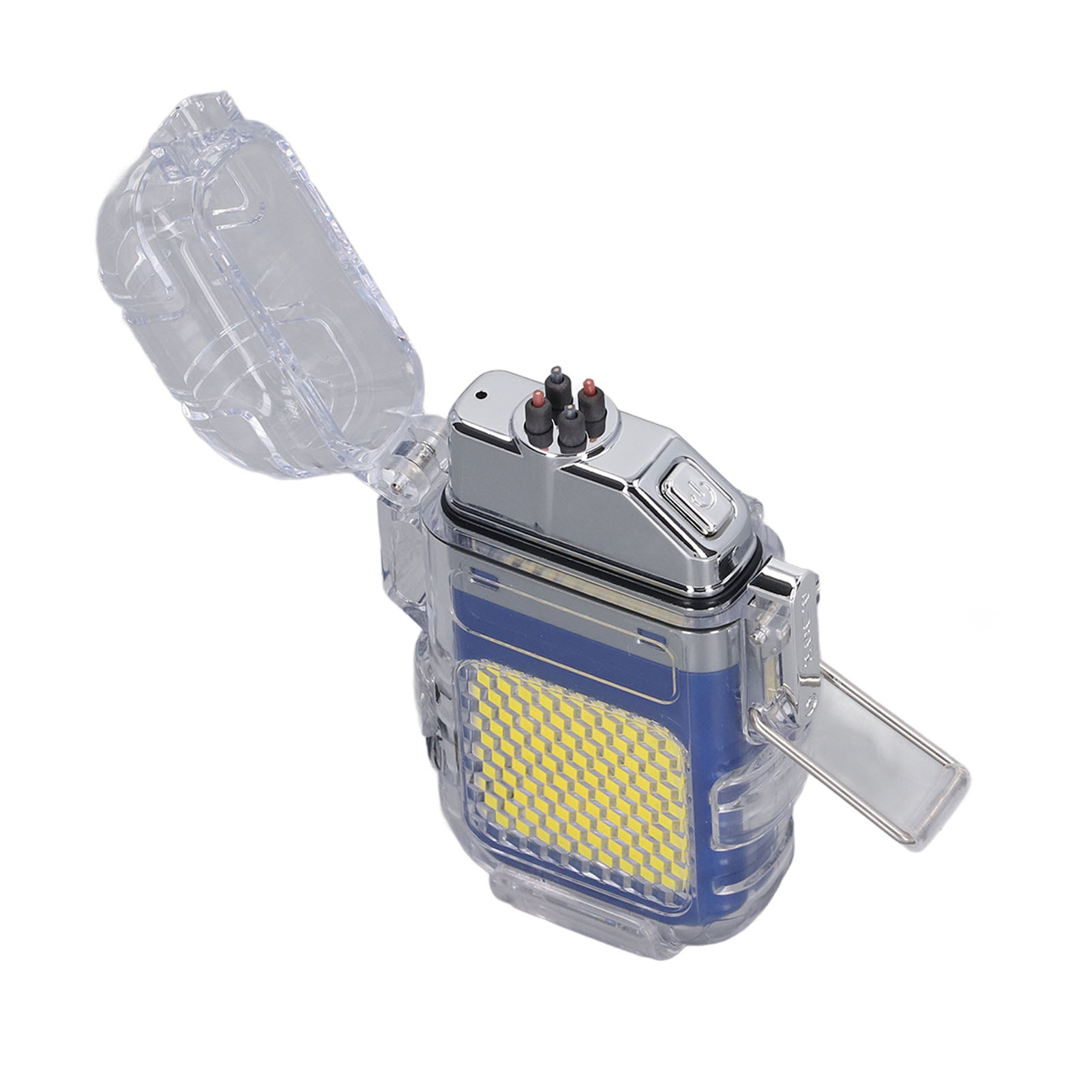 Doppelbogenfeuerzeug Ip56 Wasserdicht Windfest Leicht Led Tragbar Multifunktional Blau