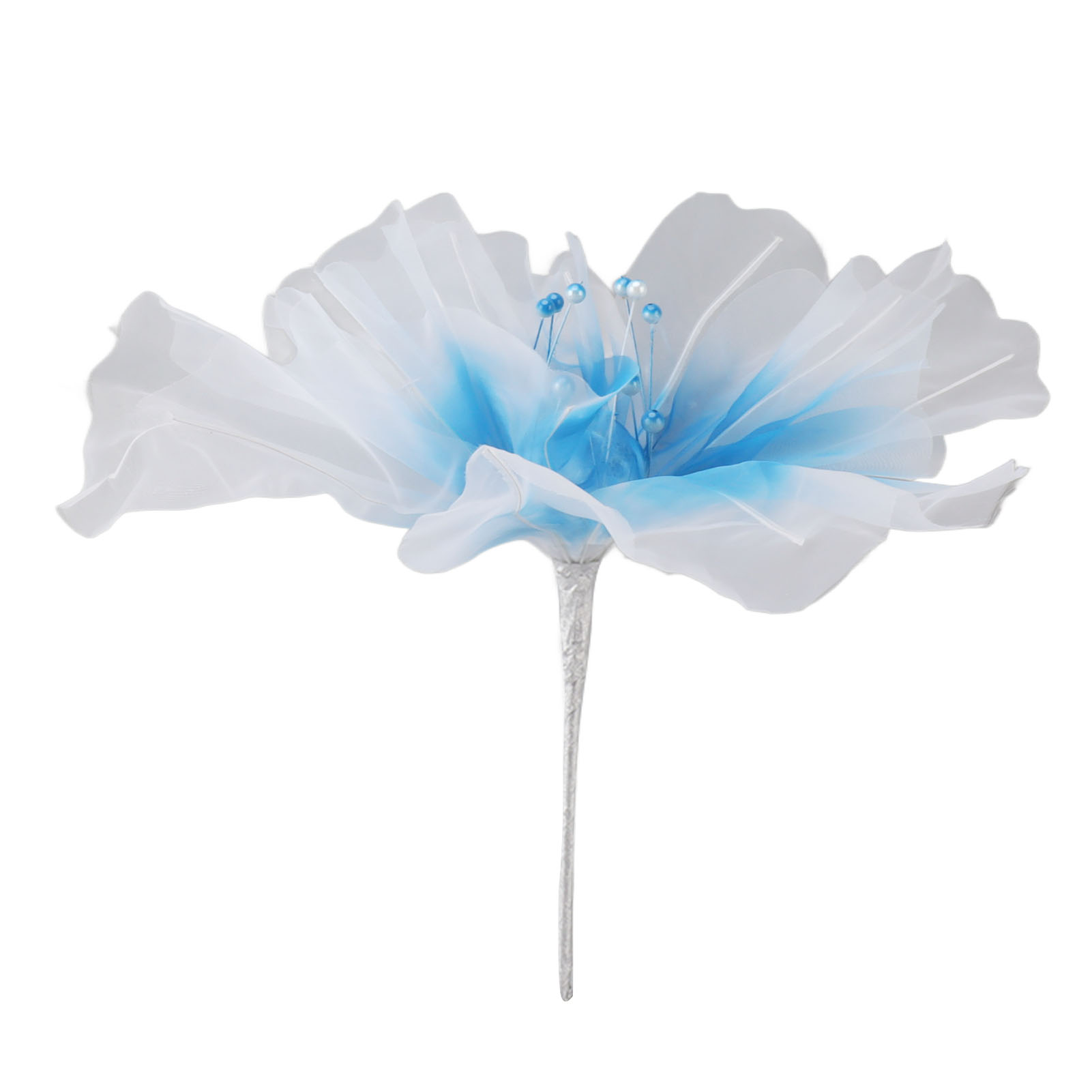 Handgefertigte Organzablume, 50 Cm Durchmesser, Leuchtend, Weich, Wiederverwendbare Dekoration Für Fotografie, Hochzeit, Familie, Blau