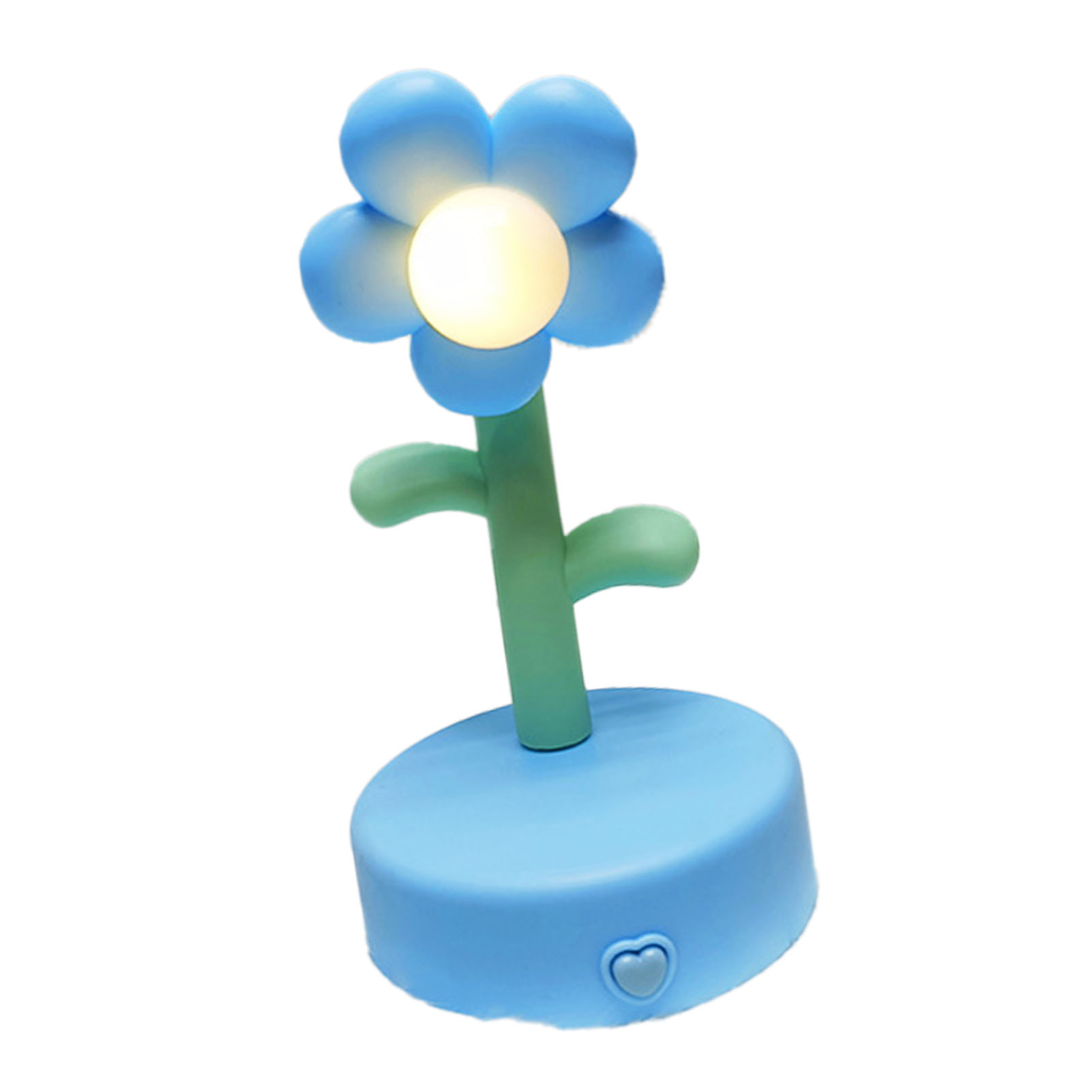 Niedliche Tischlampe Mit Blumenmuster, Tragbares Nachtlicht, Dekorative Schreibtischlampe, Schlafzimmerlampe, Blau