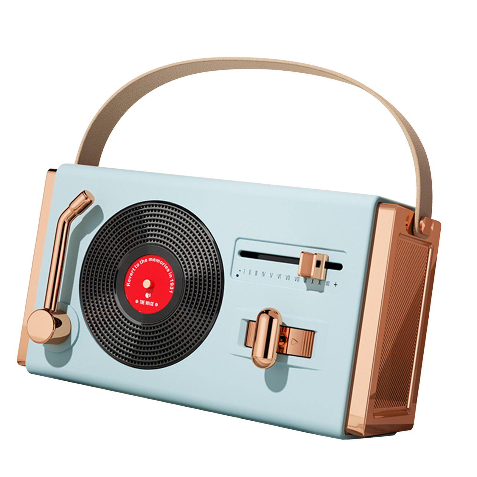 Retro-tragbarer Bluetooth-lautsprecher, Dekorativer Outdoor-lautsprecher, Hervorragende Klangqualität, Usb- Und Bluetooth-unterstützung, Für Wohnzimmer Und Büro, Blau.