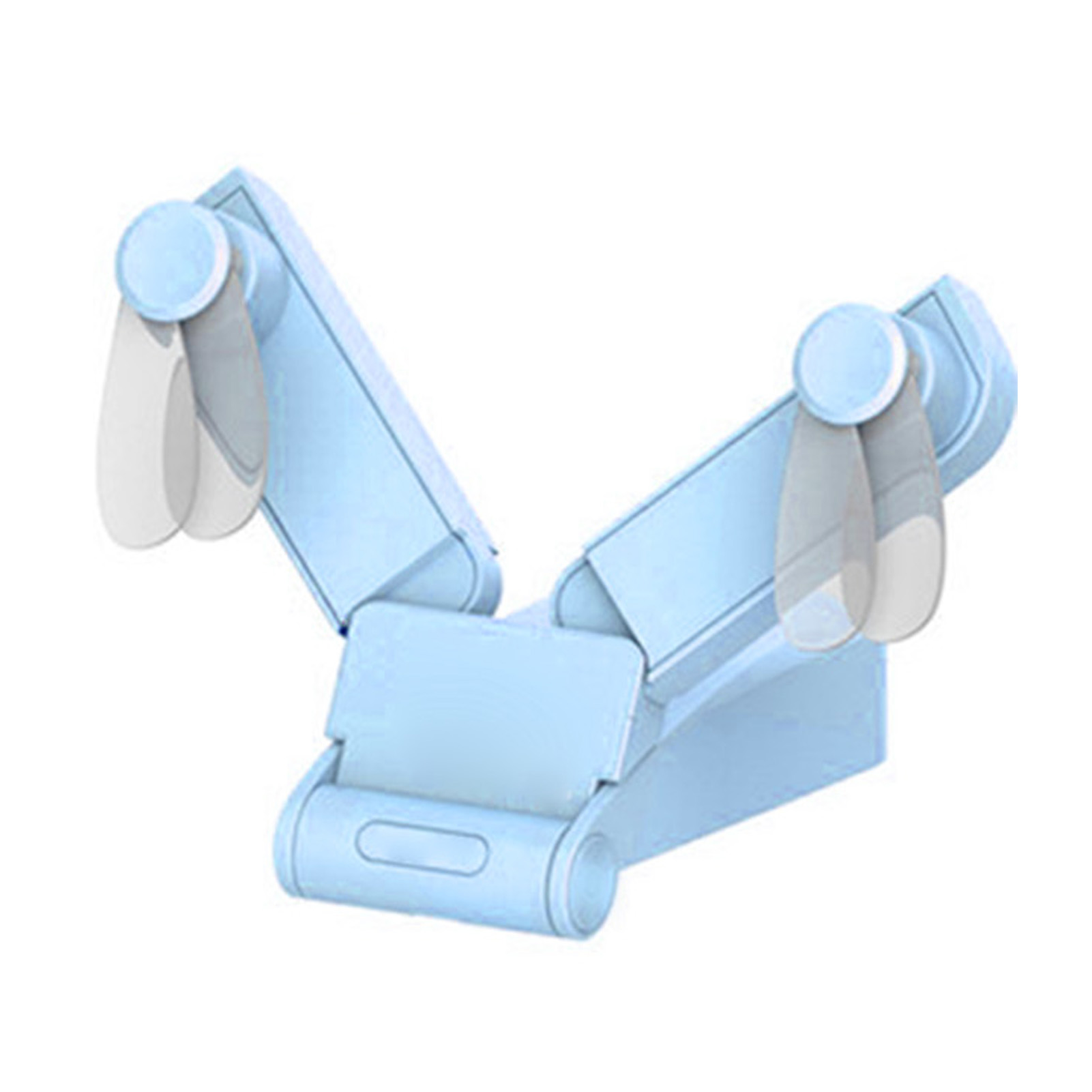 Tragbarer, Faltbarer Doppelventilator, Usb-aufladbar, Mini-windschutz Für Outdoor, Indoor, Büro, Reisen, Blau