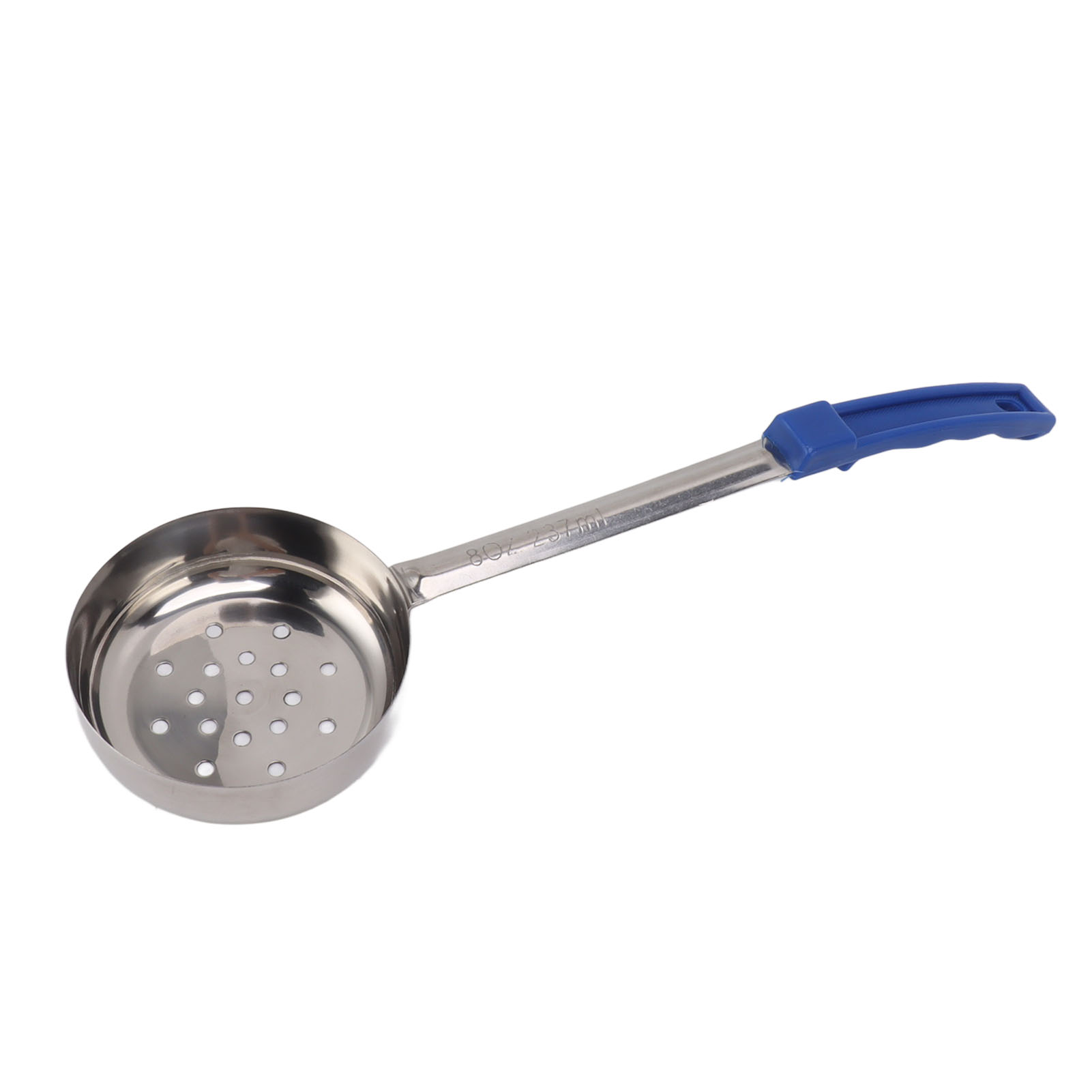 Multifunktionaler Pizzasaucenlöffel Aus Lebensmittelechtem Edelstahl, Mess- Und Streichwerkzeug Für Die Küche, Blau, 237 Ml (mit Abflussloch)