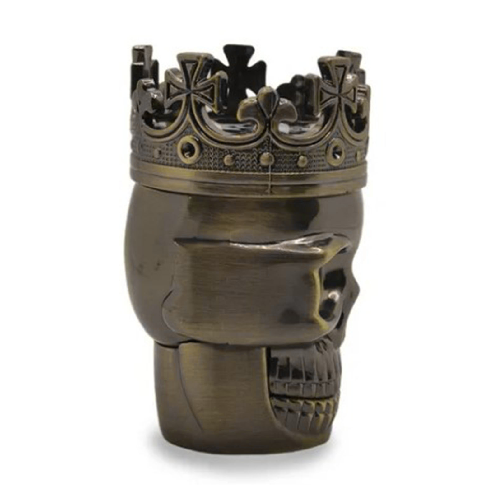 Dreischichtige Gewürzmühle, Kräuter- Und Tabakmühle, Totenkopf-design, Für Diy-küchen, Bronze