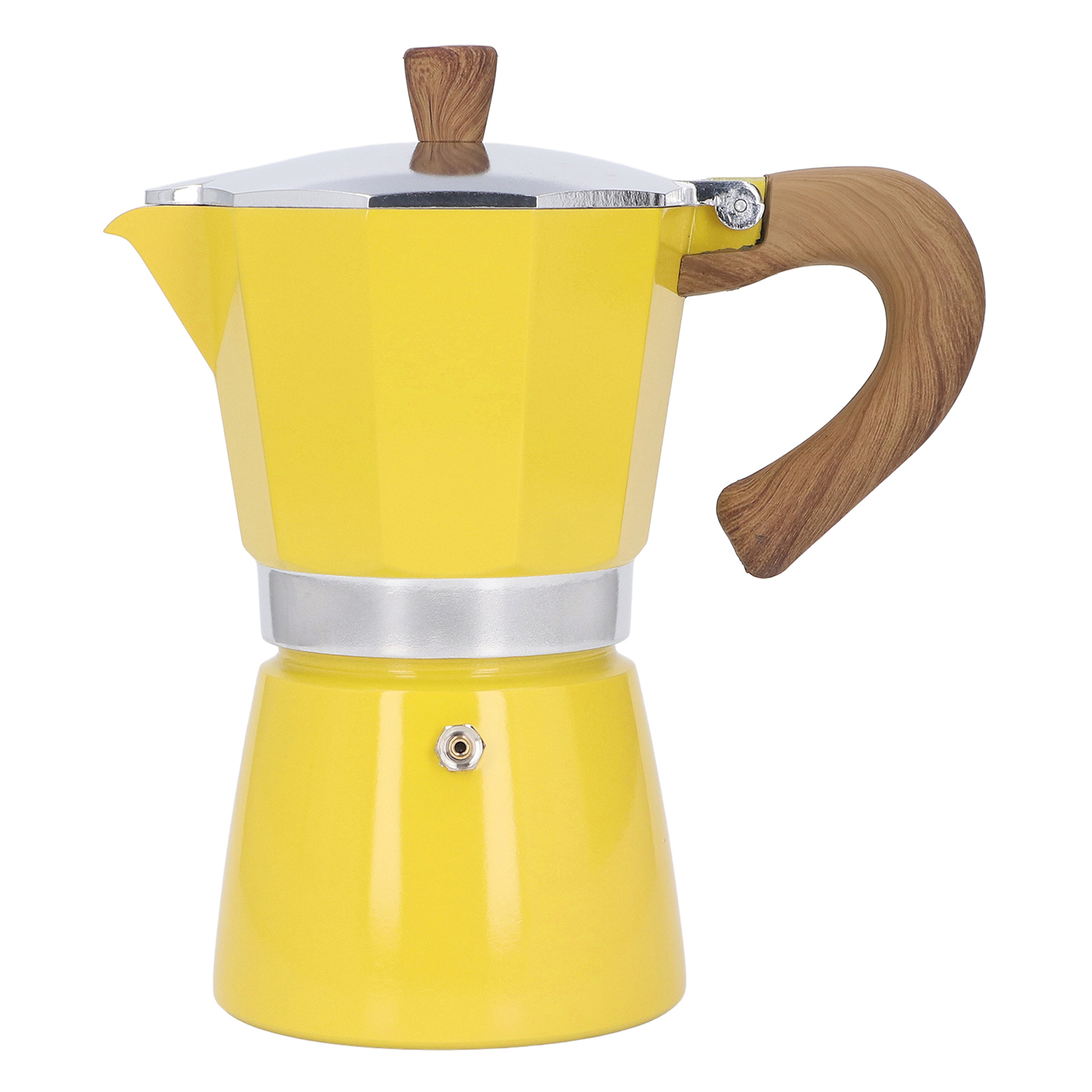 300 Ml Kaffeekanne Aus Aluminium Mit Griff, Gelb, Für Den Hausgebrauch.