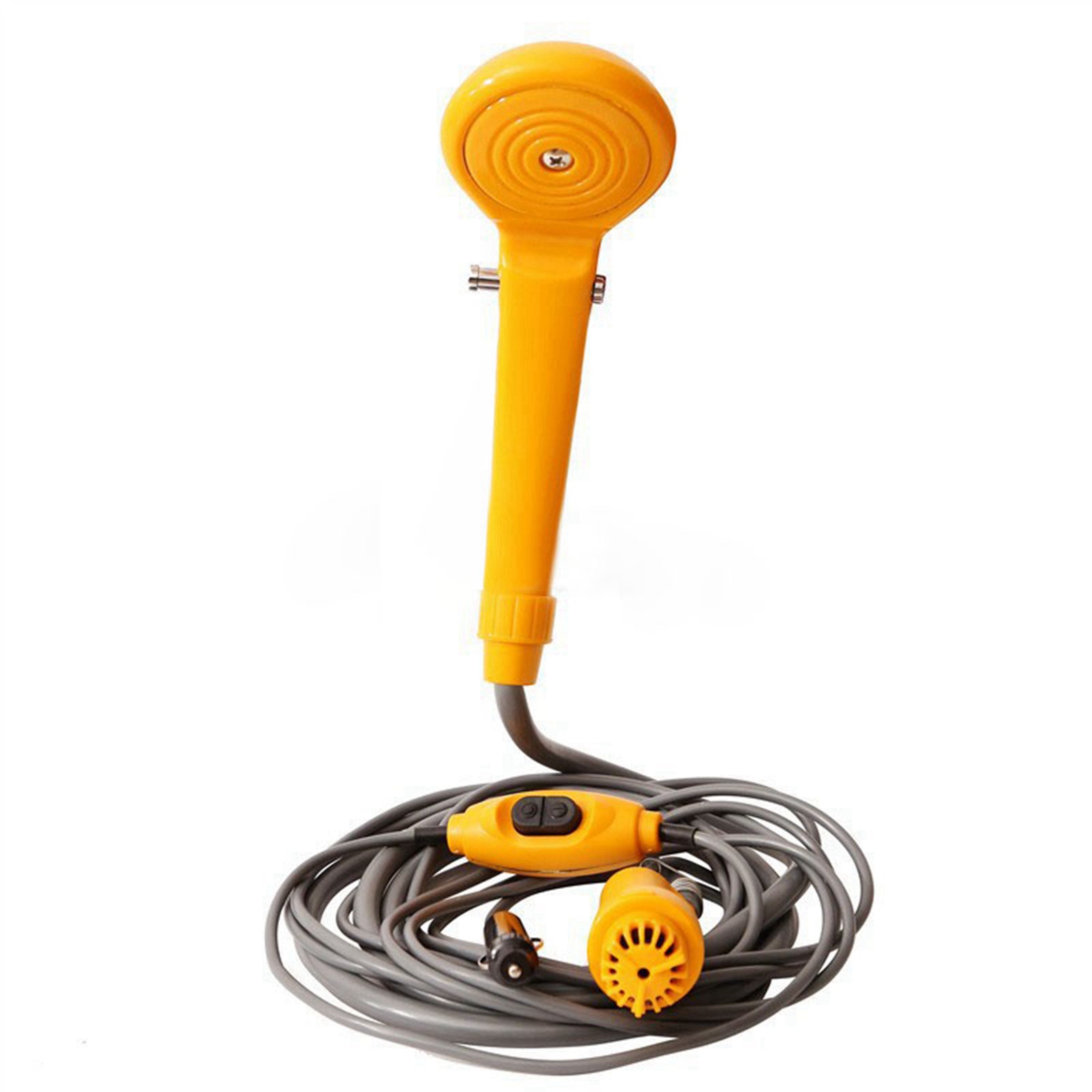 Verstellbare, Tragbare Autodusche, Regulierbarer Wasserdurchfluss, Für Haustiere Und Gemüse, Camping, 12 V Gleichstrom, Gelb