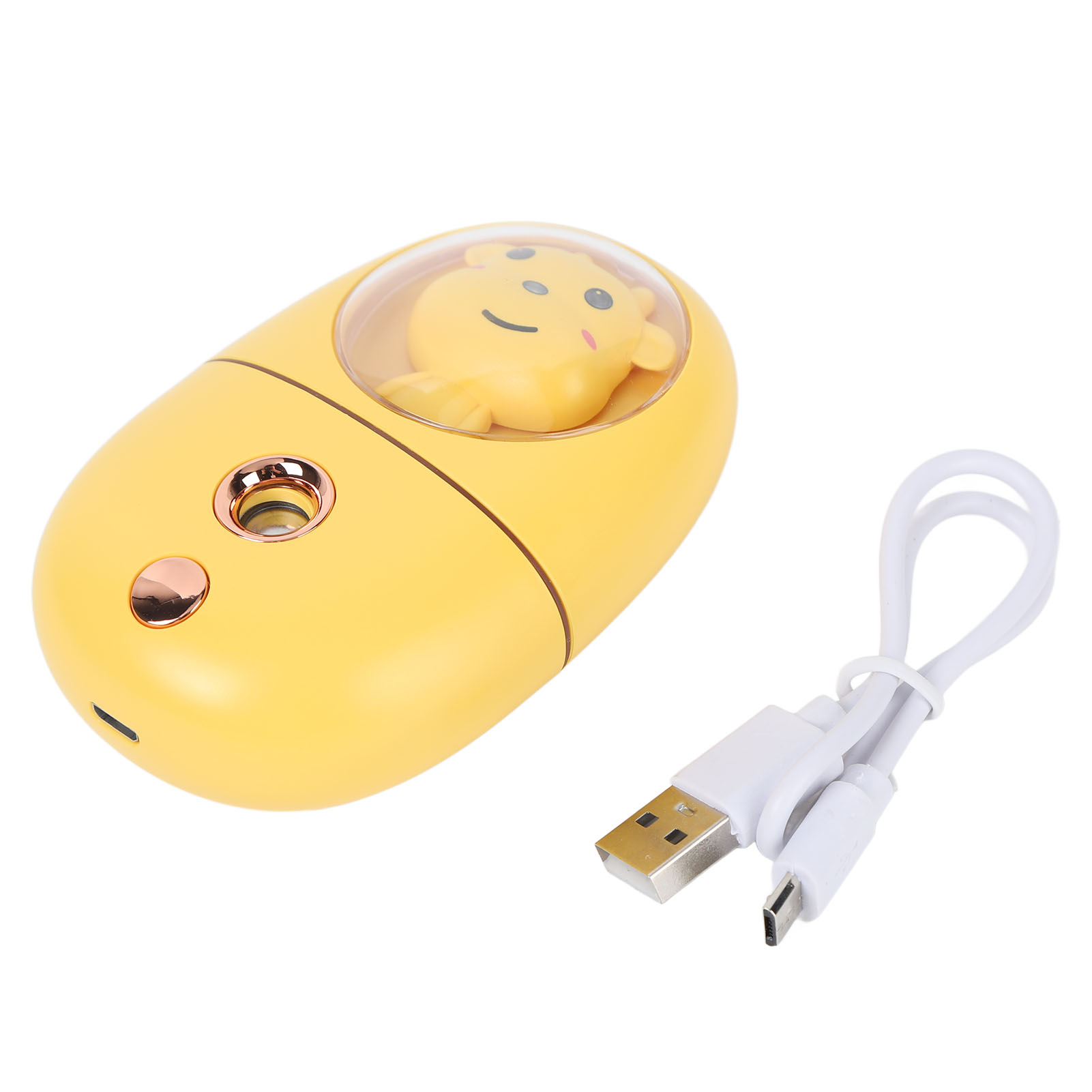 Mini-usb-wiederaufladbarer Gesichtsspray (35 Ml, 500 Mah, Gelb), Niedliches Tier-gesichtsspray Für Augen Und Haut, Tragbarer Reise-luftbefeuchter