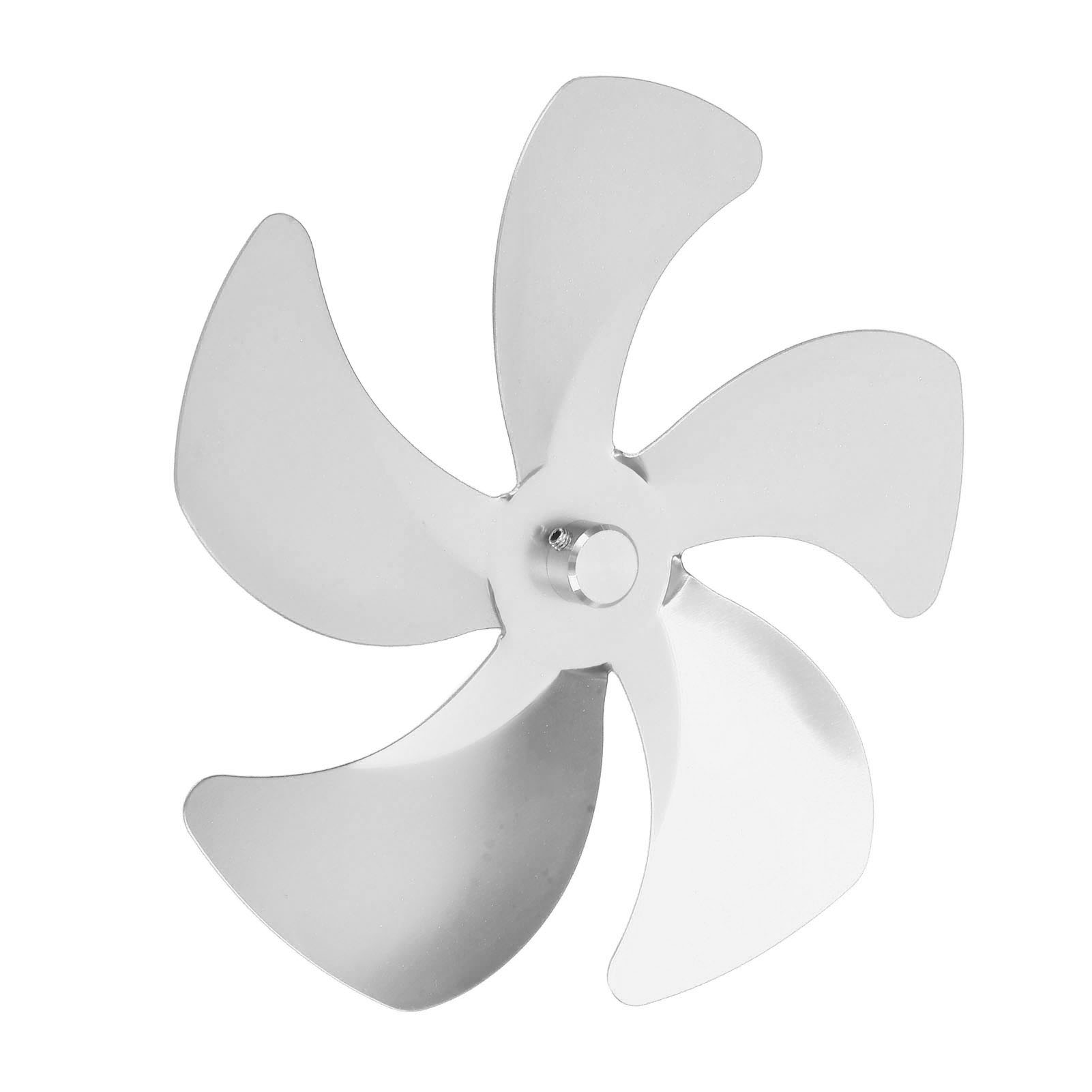 Ofenlüfterflügel Aus Aluminiumlegierung, 5 Silberne Flügel Für Optimale Heißluftzirkulation, Ersatzteil Für Kaminlüfter, Effiziente Wärmeverteilung.