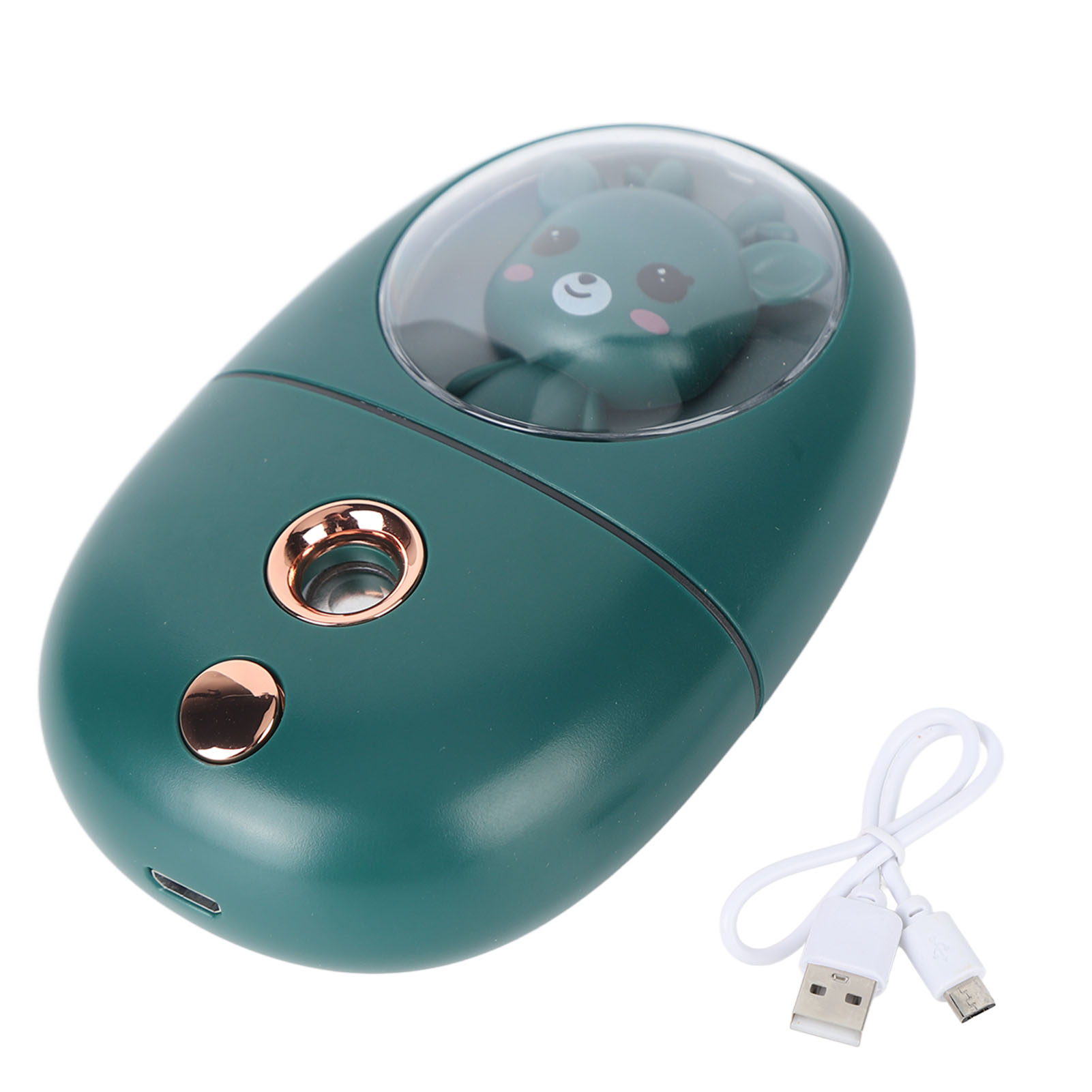 Mini-usb-luftbefeuchter Mit Wiederaufladbarem Akku (35 Ml, 500 Mah), Grün, Mit Niedlichem Tiermuster, Tragbarer Reise-augen- Und Gesichtsspray